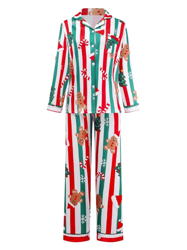 1950s Christmas Gingerbread Candy Cane Pajama Set sold by Retro Stage