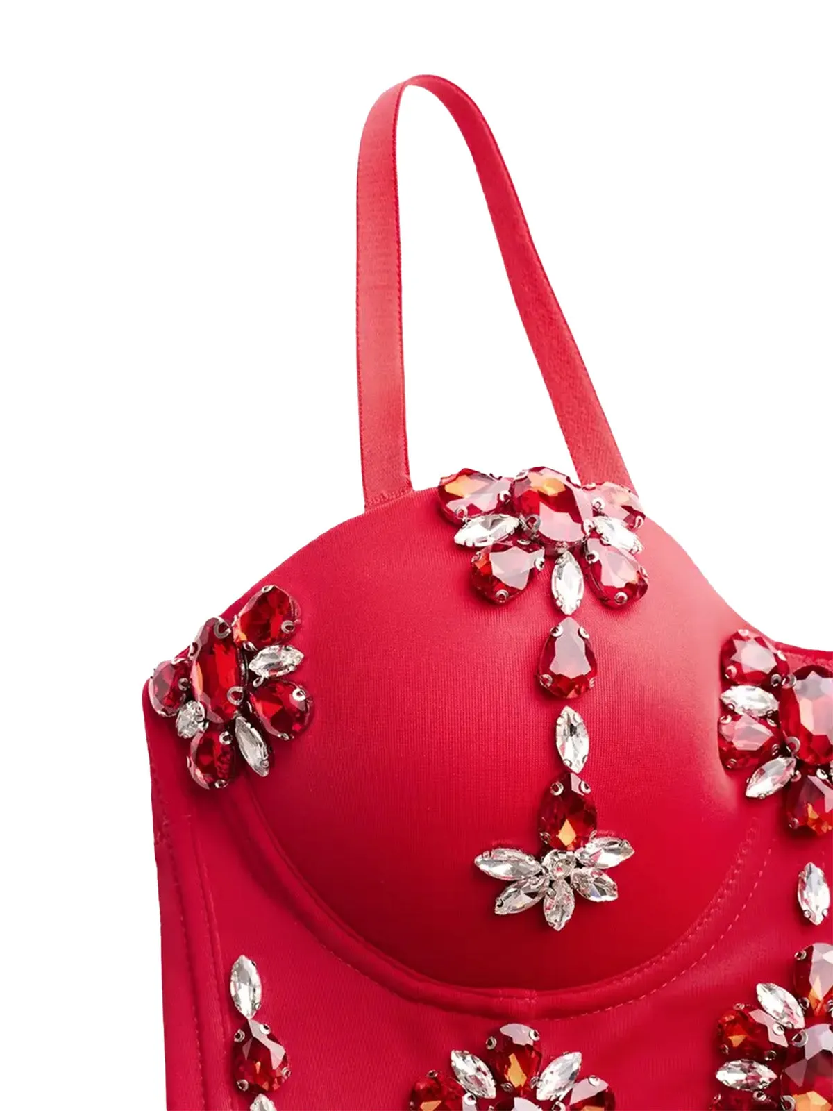 1970s Slip Crystal Cropped Bustier Top sold by Retro Stage product image thumbnail 3