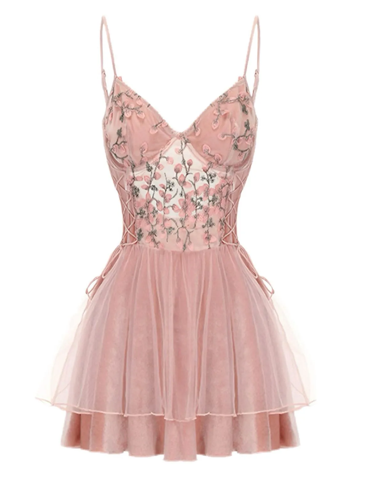 Dark Pink 1980s Floral Velvet Slip Sleepwear sold by Retro Stage product image thumbnail 2