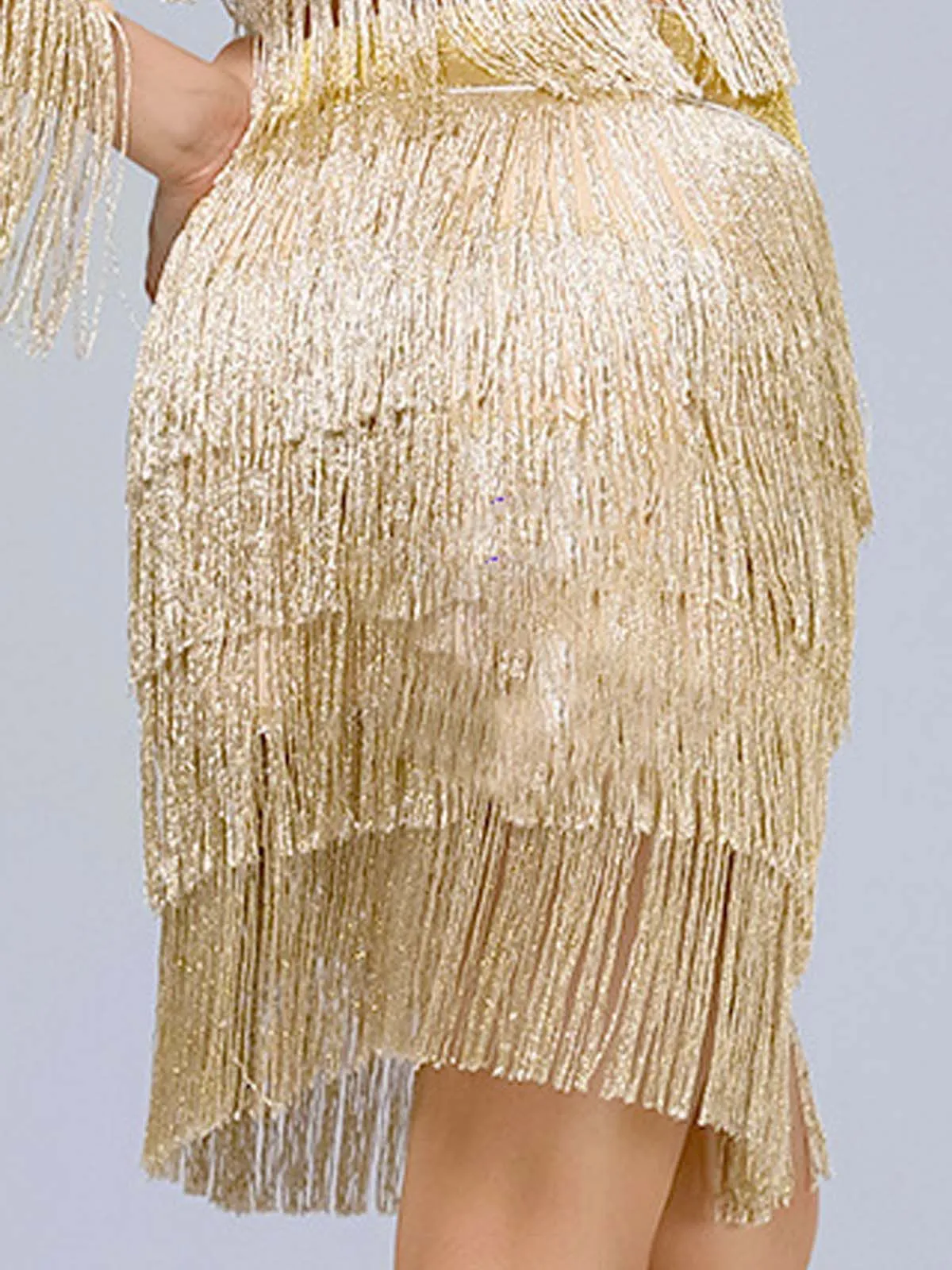 1920s Fringe Solid Elastic Waist Skirt sold by Retro Stage product image thumbnail 3