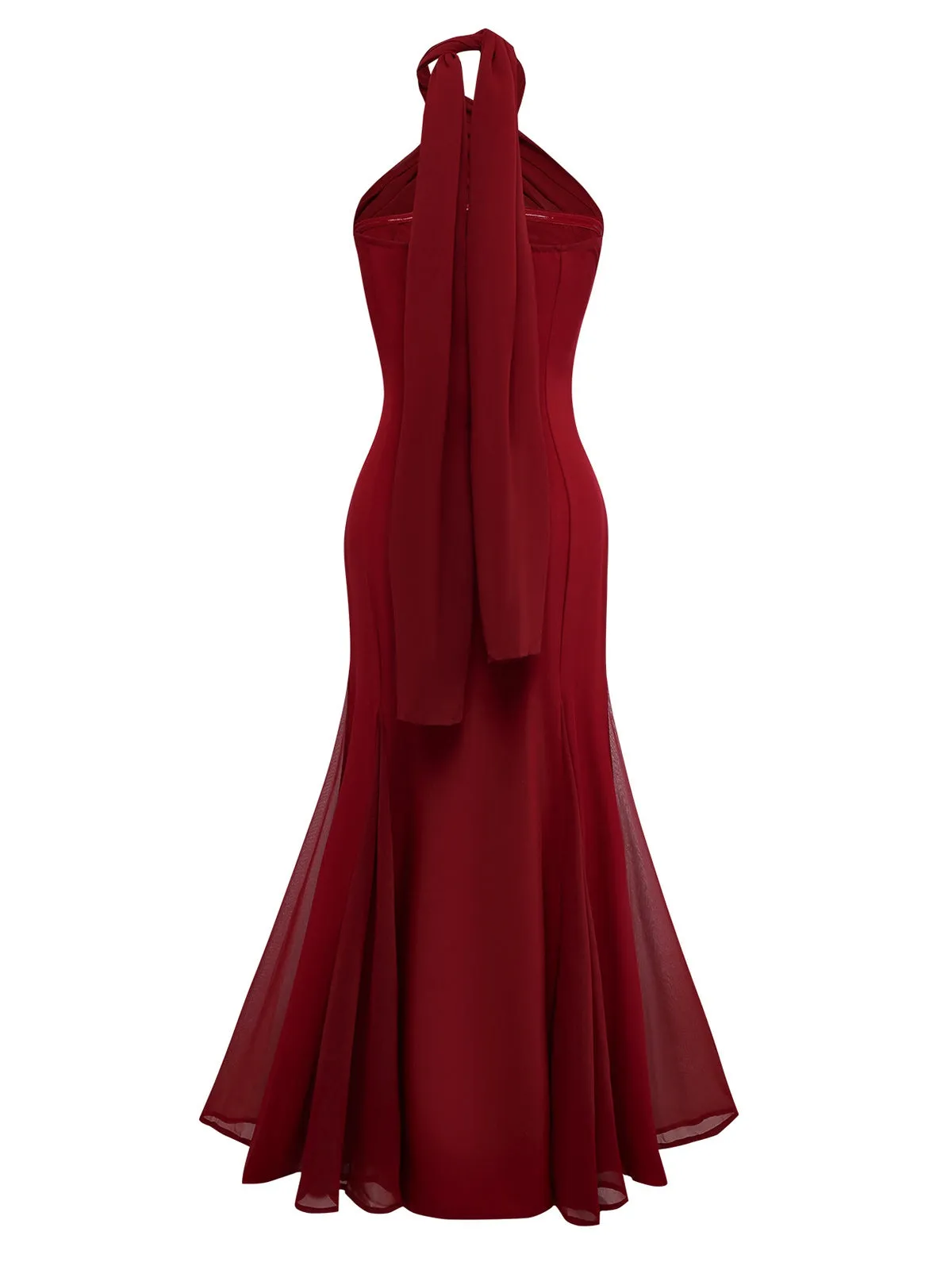 1930s Solid Chiffon Criss Cross Strapless Convertible Dress sold by Retro Stage product image thumbnail 3