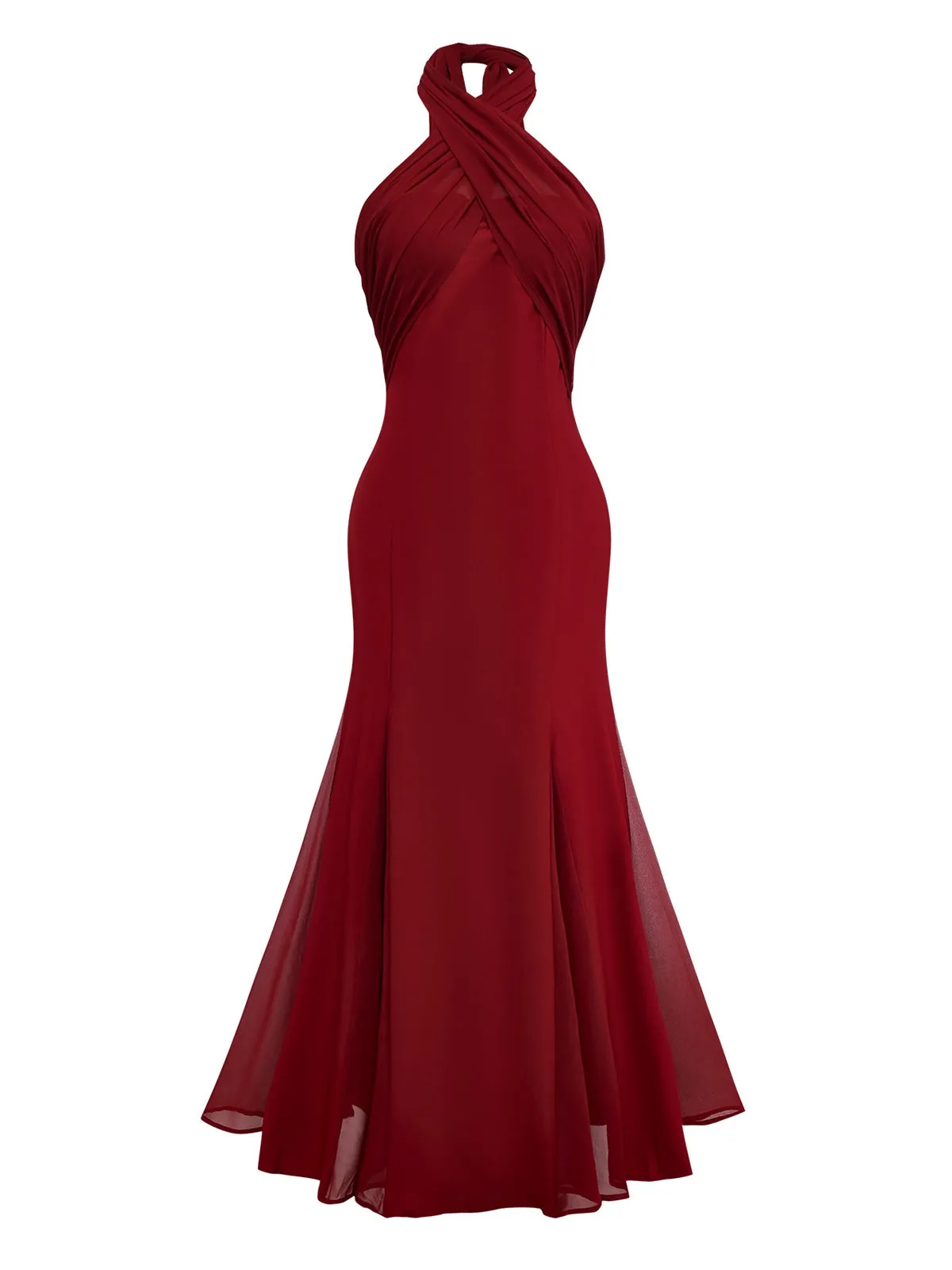 1930s Solid Chiffon Criss Cross Strapless Convertible Dress sold by Retro Stage product image thumbnail 2