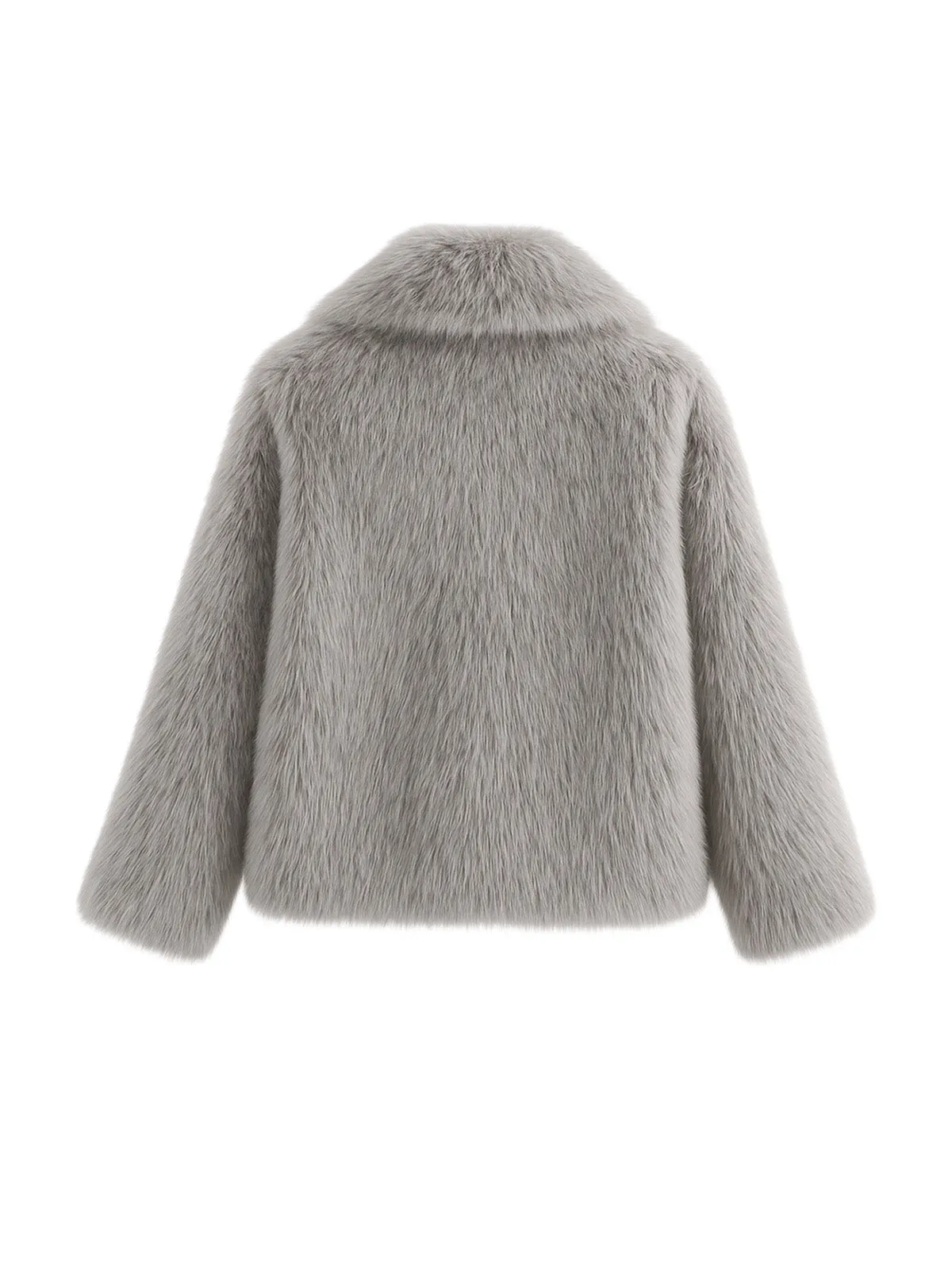 Grey 1980s Faux Fur Cropped Jacket sold by Retro Stage product image thumbnail 2