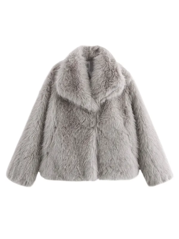 Grey 1980s Faux Fur Cropped Jacket sold by Retro Stage