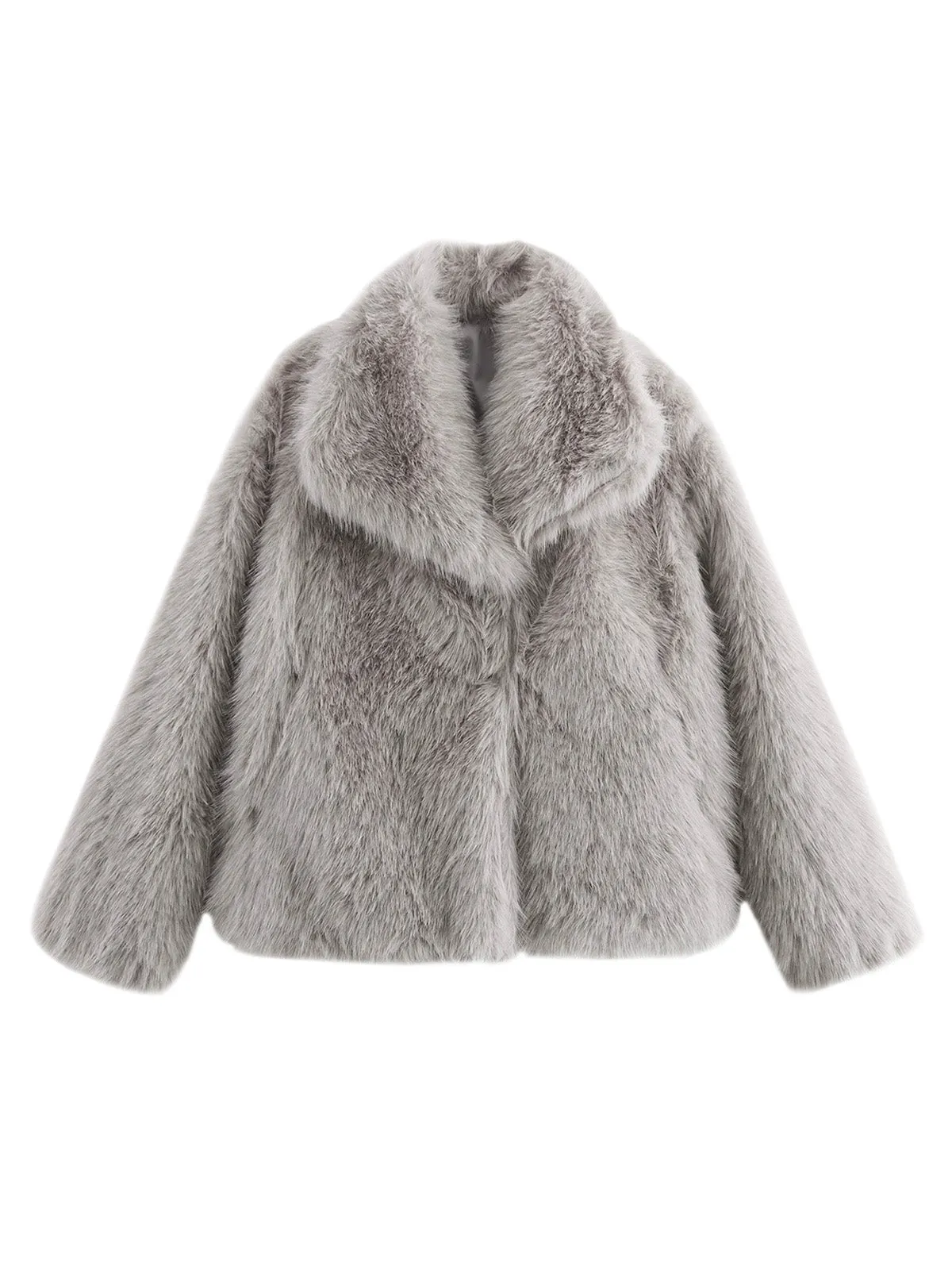 Grey 1980s Faux Fur Cropped Jacket sold by Retro Stage