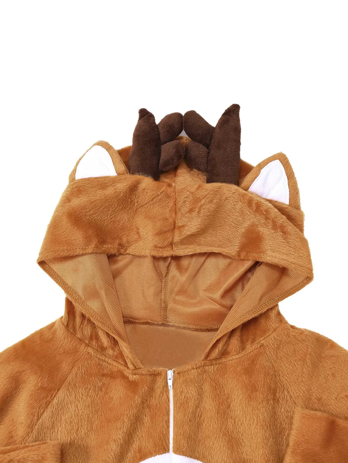 Brown 1970s Christmas Reindeer Cosplay Jumpsuit sold by Retro Stage product image thumbnail 4
