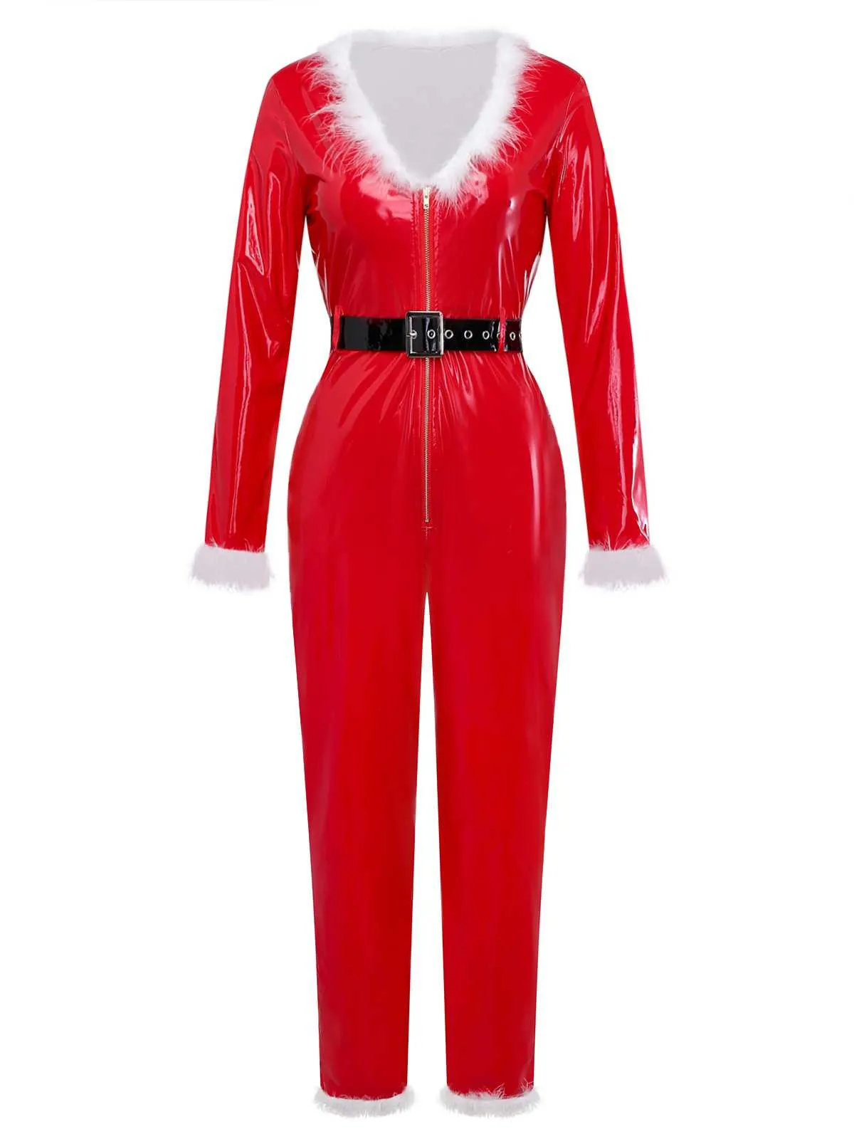 1970s Christmas Santa Claus Costume Latex Jumpsuit sold by Retro Stage product image thumbnail 2