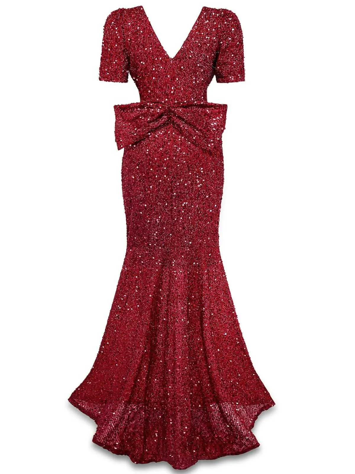1930s Sequin Bow Maxi Mermaid Dress sold by Retro Stage product image thumbnail 3