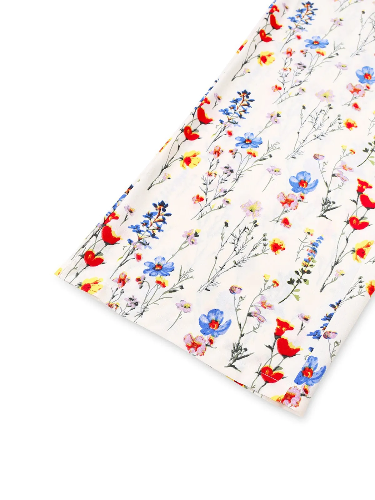 Beige 1950s Halter Floral Backless Jumpsuit sold by Retro Stage product image thumbnail 4