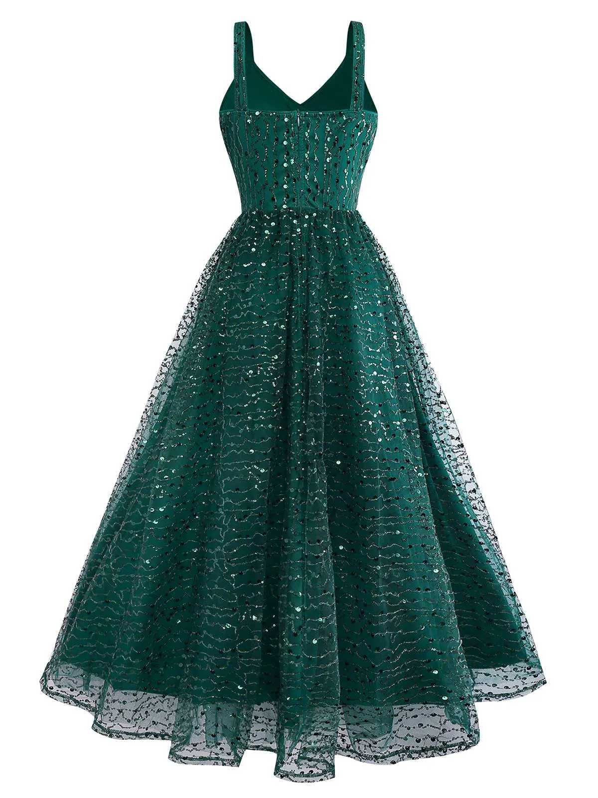 Green 1930s Twisted Sequin Mesh Dress sold by Retro Stage product image thumbnail 3