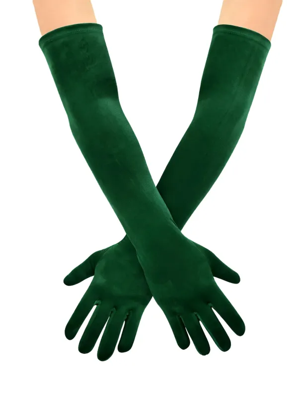 Vintage Solid Thick Velvet Long Gloves sold by Retro Stage