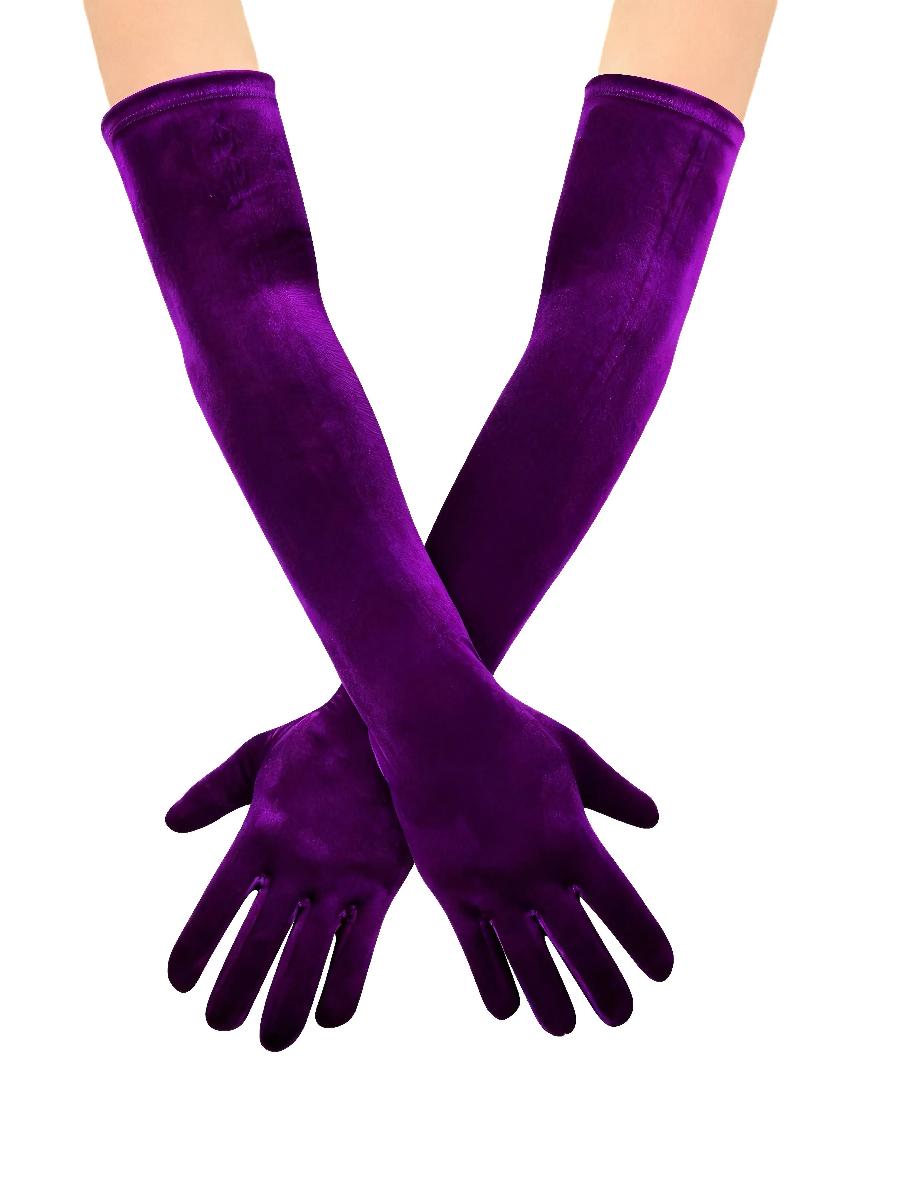 Vintage Solid Thick Velvet Long Gloves sold by Retro Stage product image thumbnail 5
