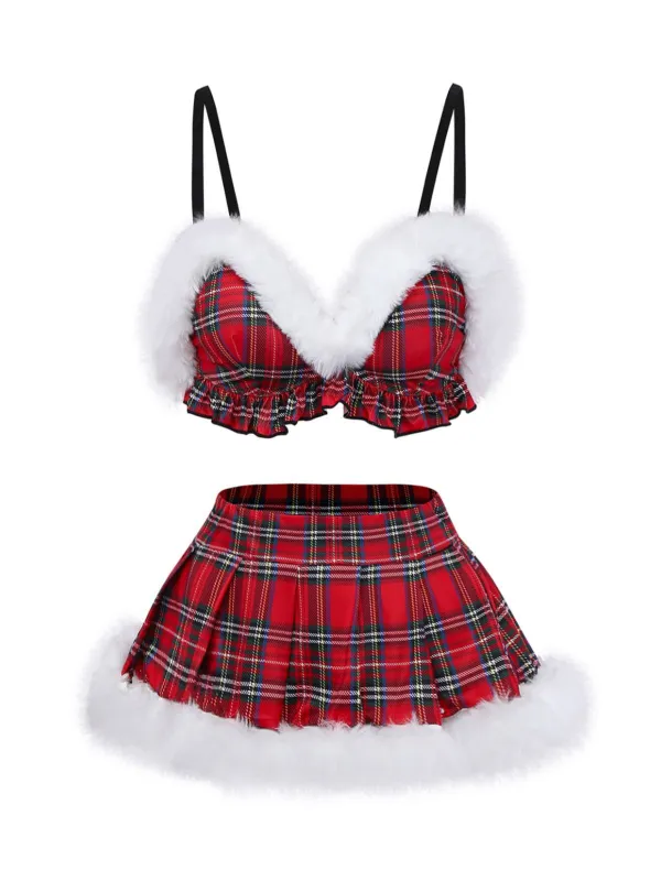 Red 1960s Plaid Raw Hem Pajama Sets sold by Retro Stage