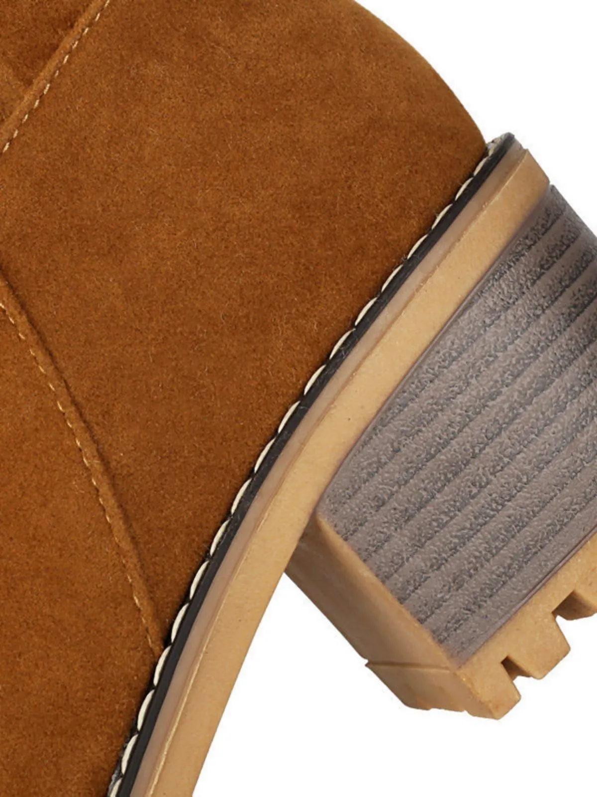 Suede buckle Faux Fur Knee-High Boots sold by Retro Stage product image thumbnail 5