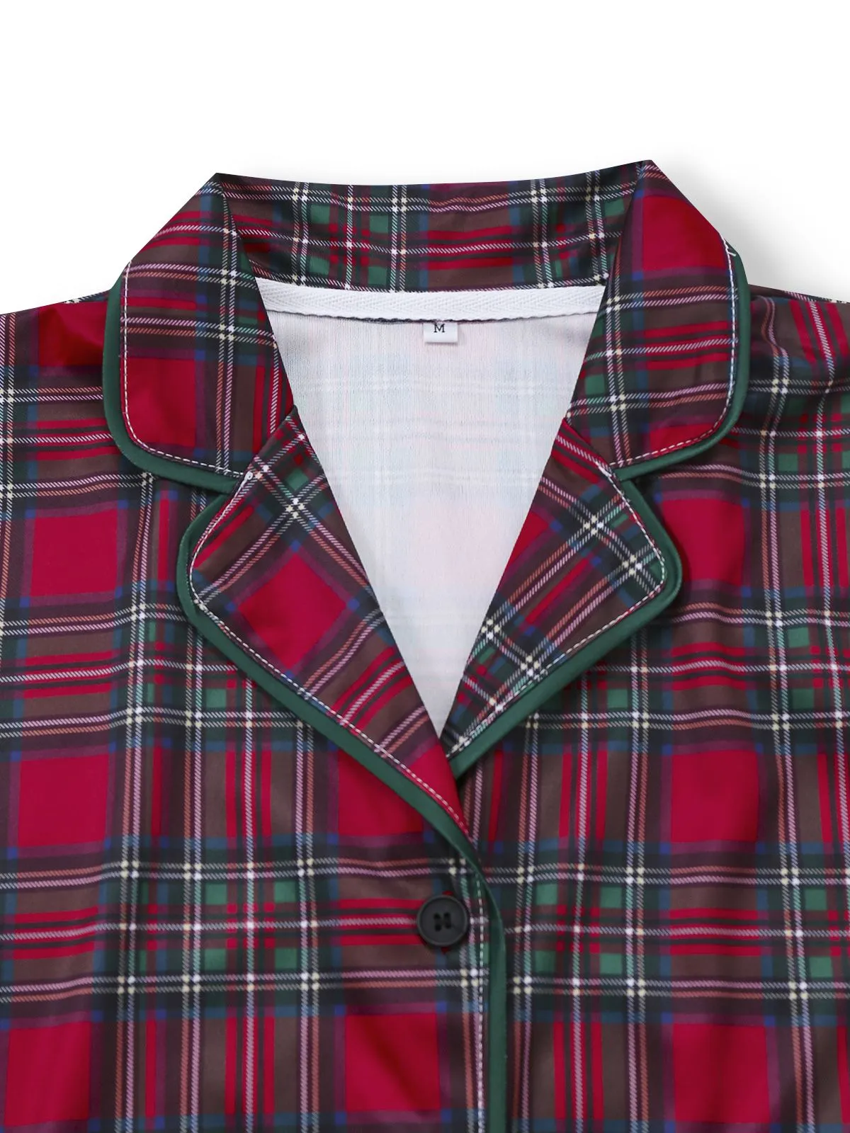 Red 1940s Christmas Plaid Pajama Set sold by Retro Stage product image thumbnail 3