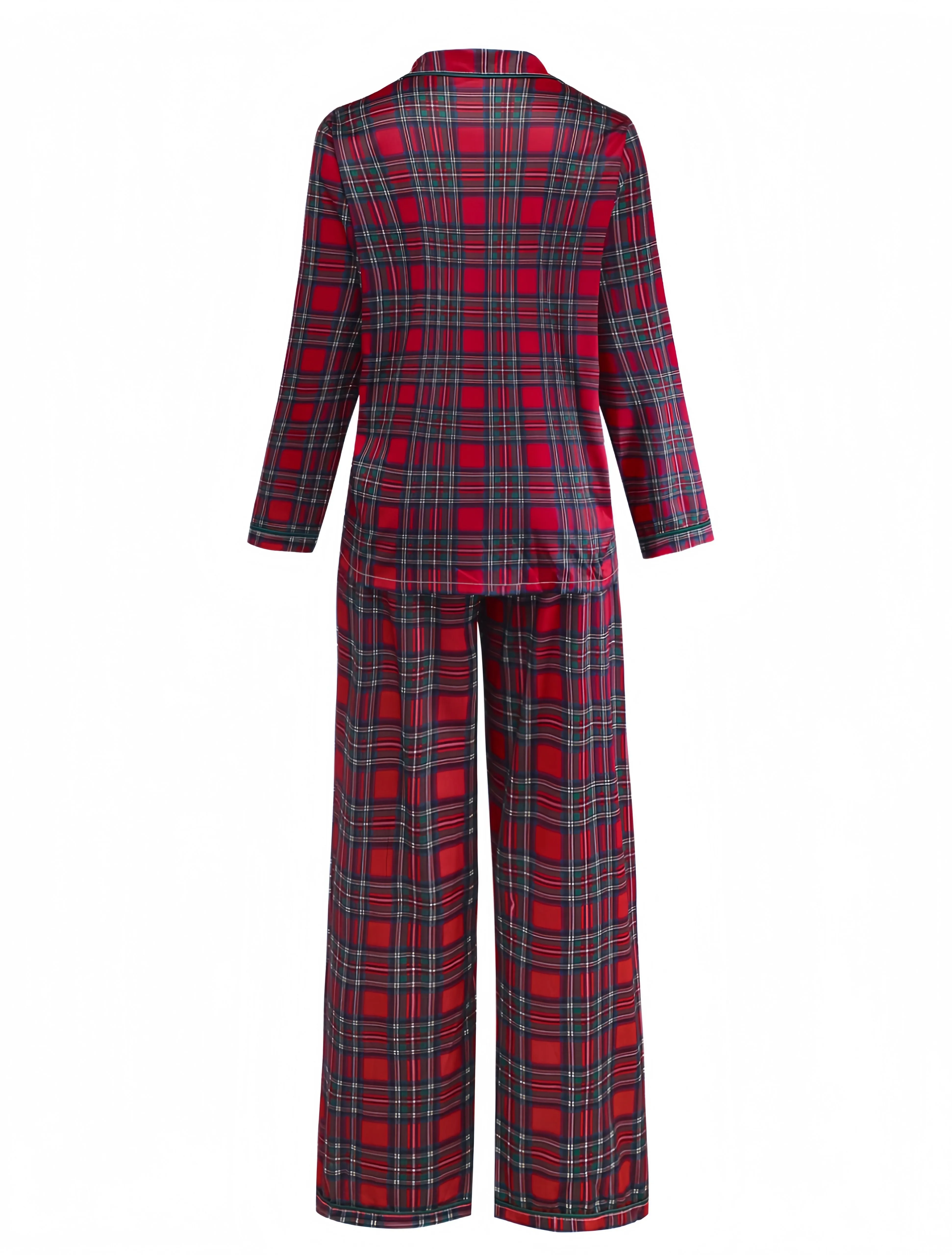 Red 1940s Christmas Plaid Pajama Set sold by Retro Stage product image thumbnail 2