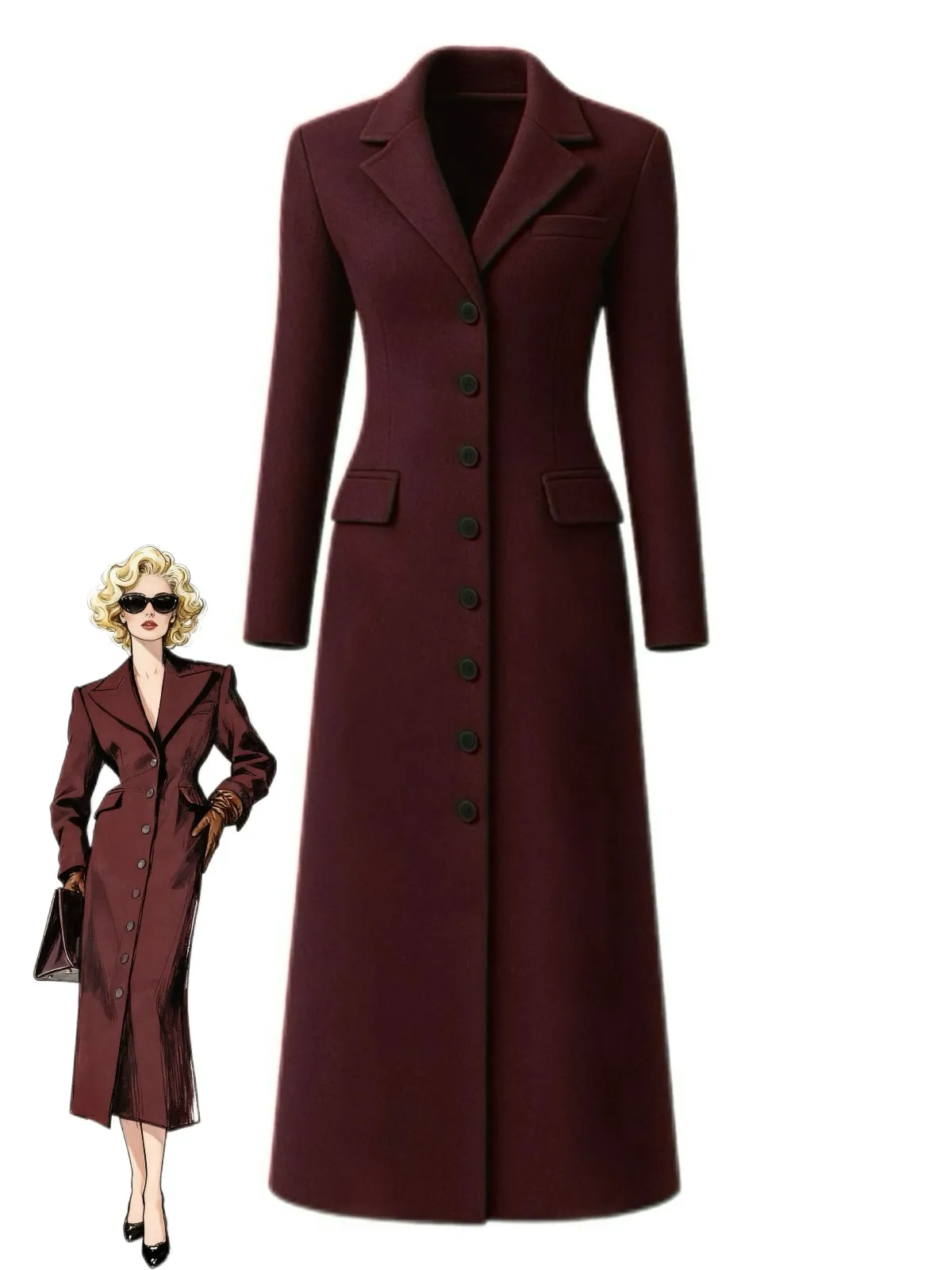 1930s Solid Lapel Button Wool Coat sold by Retro Stage