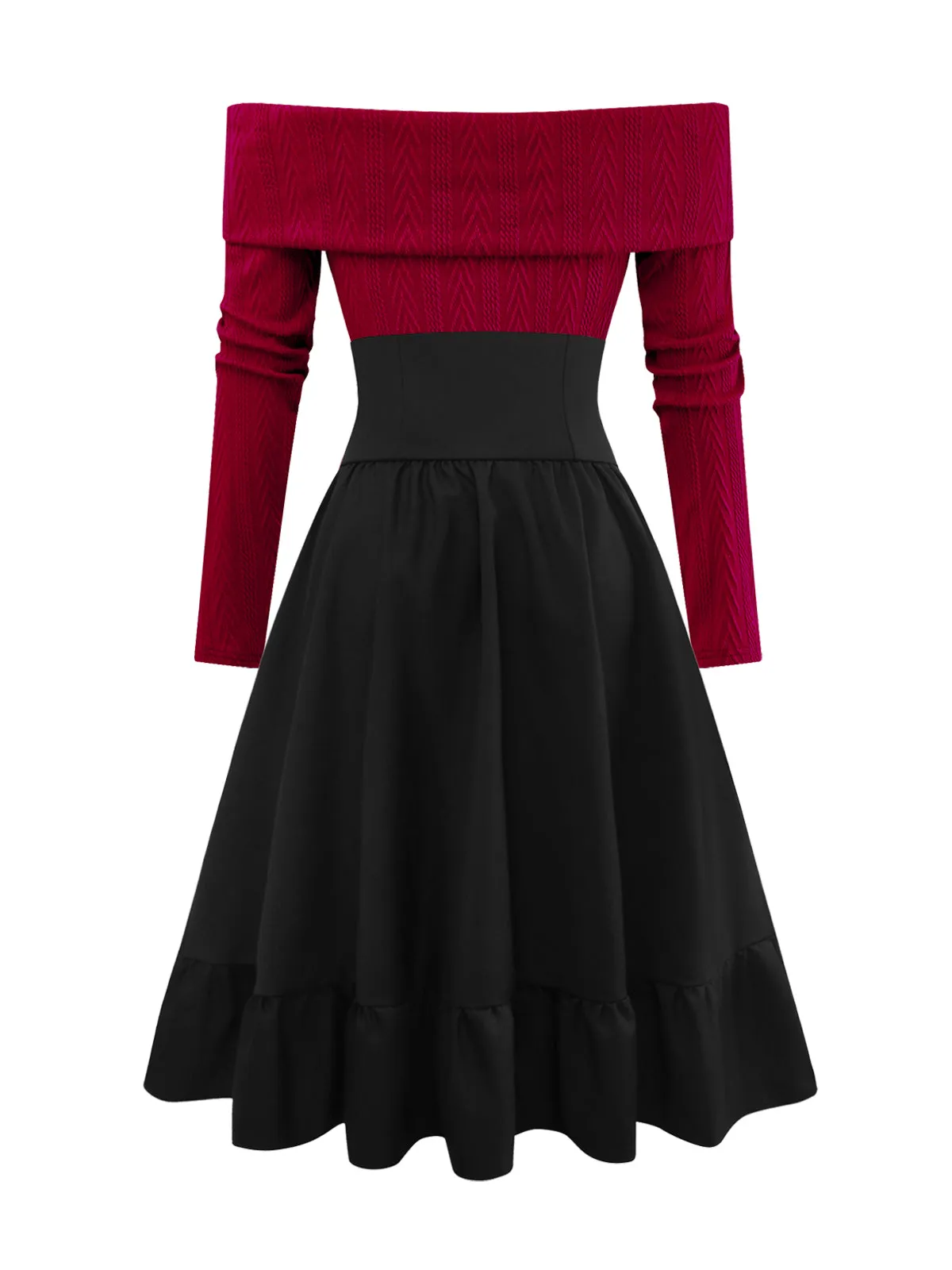 2PCS 1950s Off-Shoulder Knitted Sweater & Bow Skirt sold by Retro Stage product image thumbnail 5