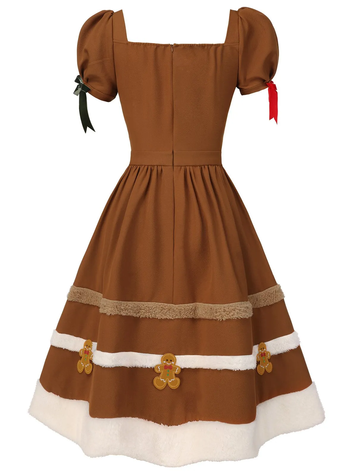 Turmeric 1950s Gingerbread Man Plush Trim Dress sold by Retro Stage product image thumbnail 5