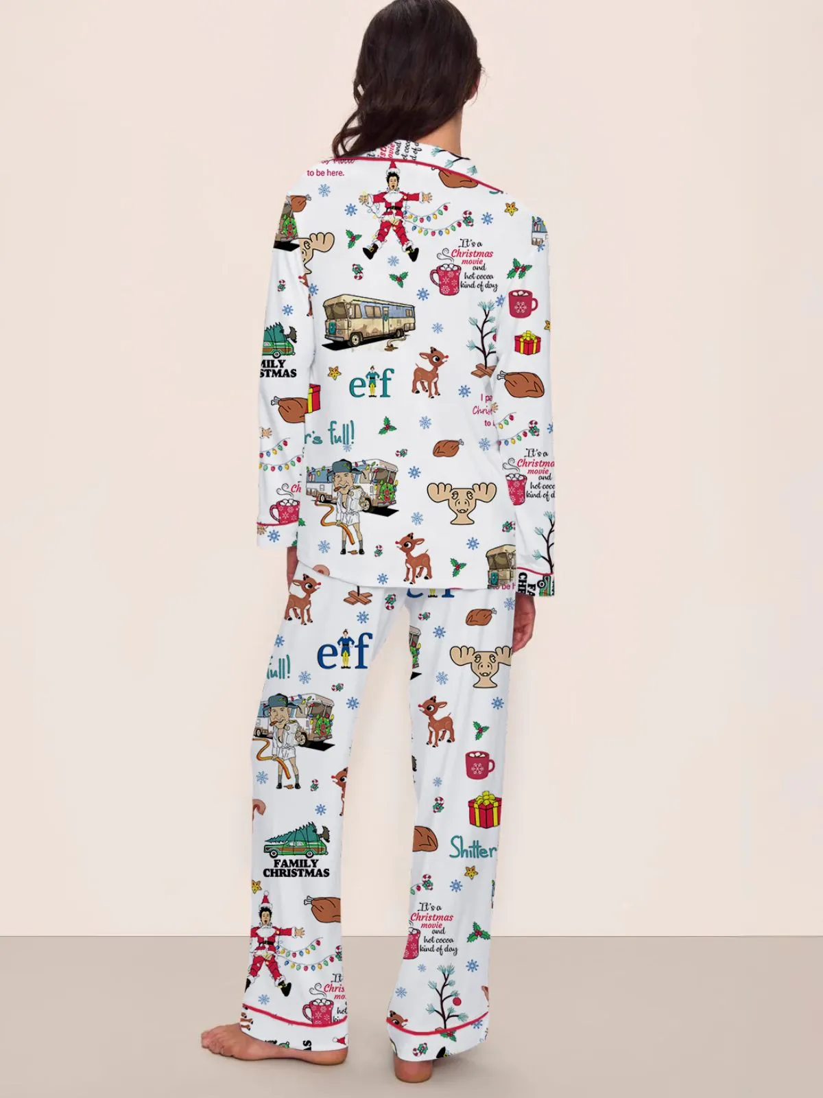 1980s Christmas Print Pajama Set sold by Retro Stage product image thumbnail 5