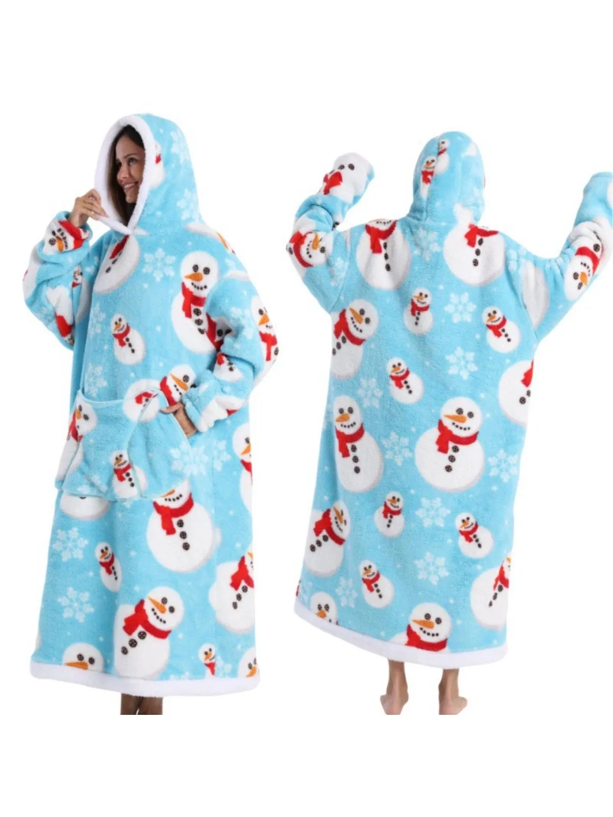 1970s Christmas Santa Wearable Blanket Hoodie Lougewear sold by Retro Stage product image thumbnail 5