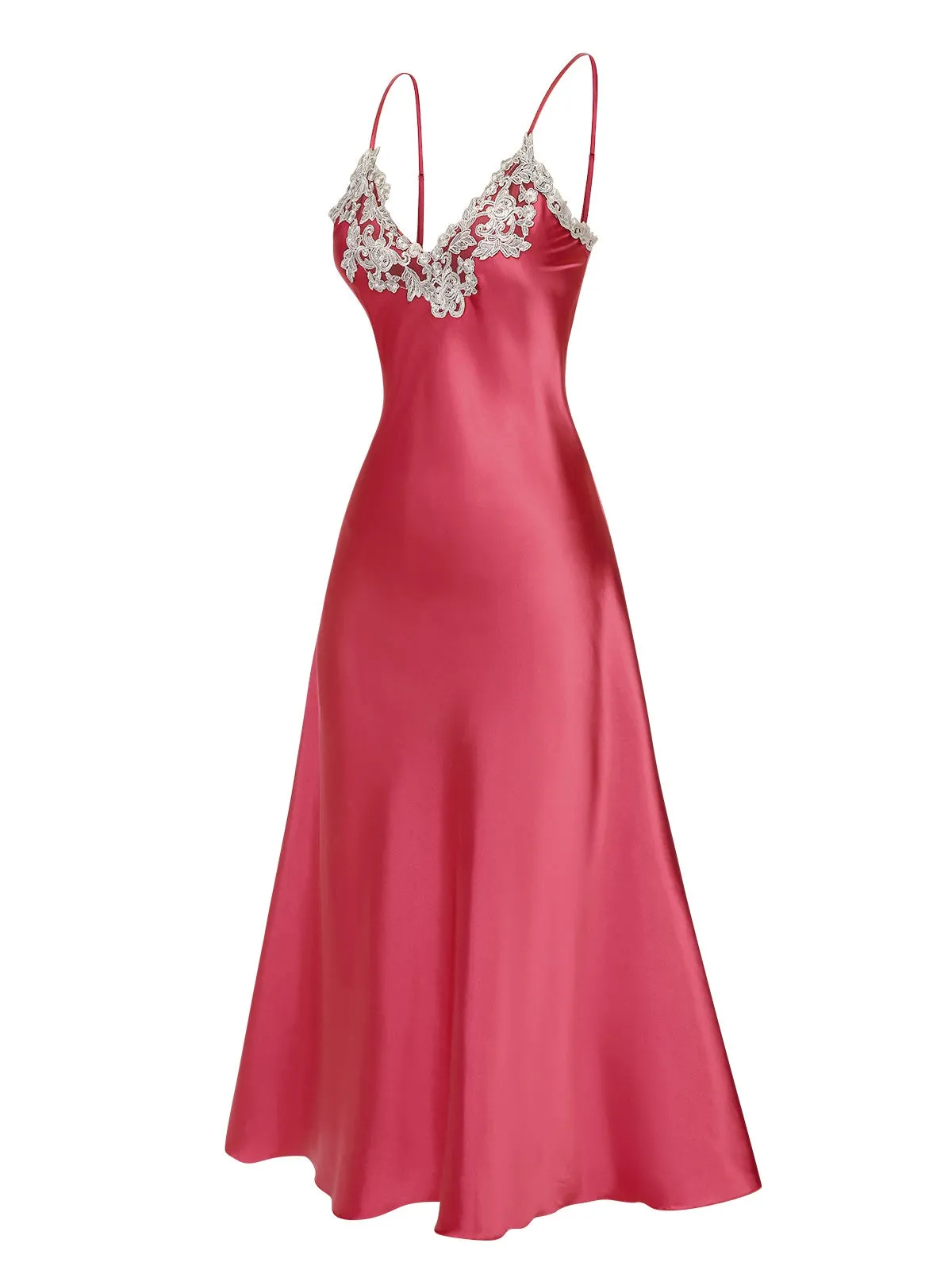 1930s Embroidered Faux Satin Strap Nightgown sold by Retro Stage product image thumbnail 5