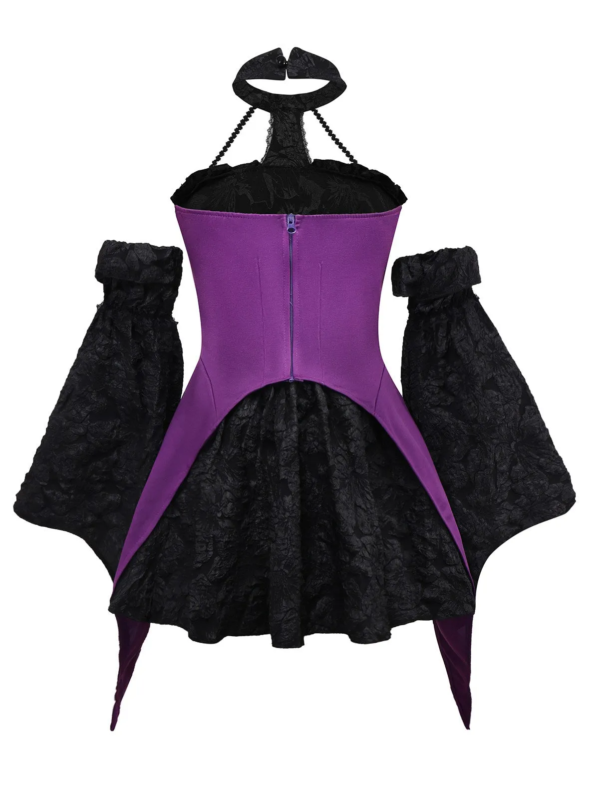 2PCS Purple 1980s Gothic Cross Witch Top & Skirt sold by Retro Stage product image thumbnail 2