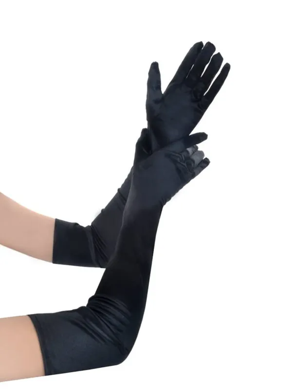 Vintage Solid Satin Long Gloves sold by Retro Stage