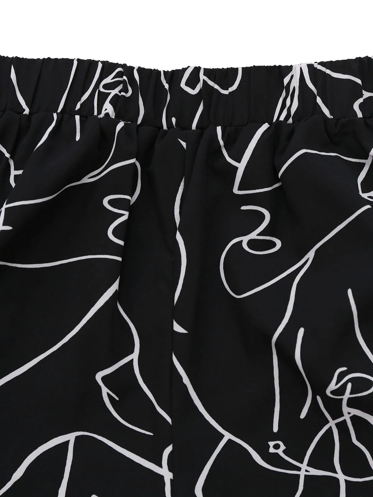 Black 1970s U-Neck Tank Top & Abstract Prints Pants sold by Retro Stage product image thumbnail 4