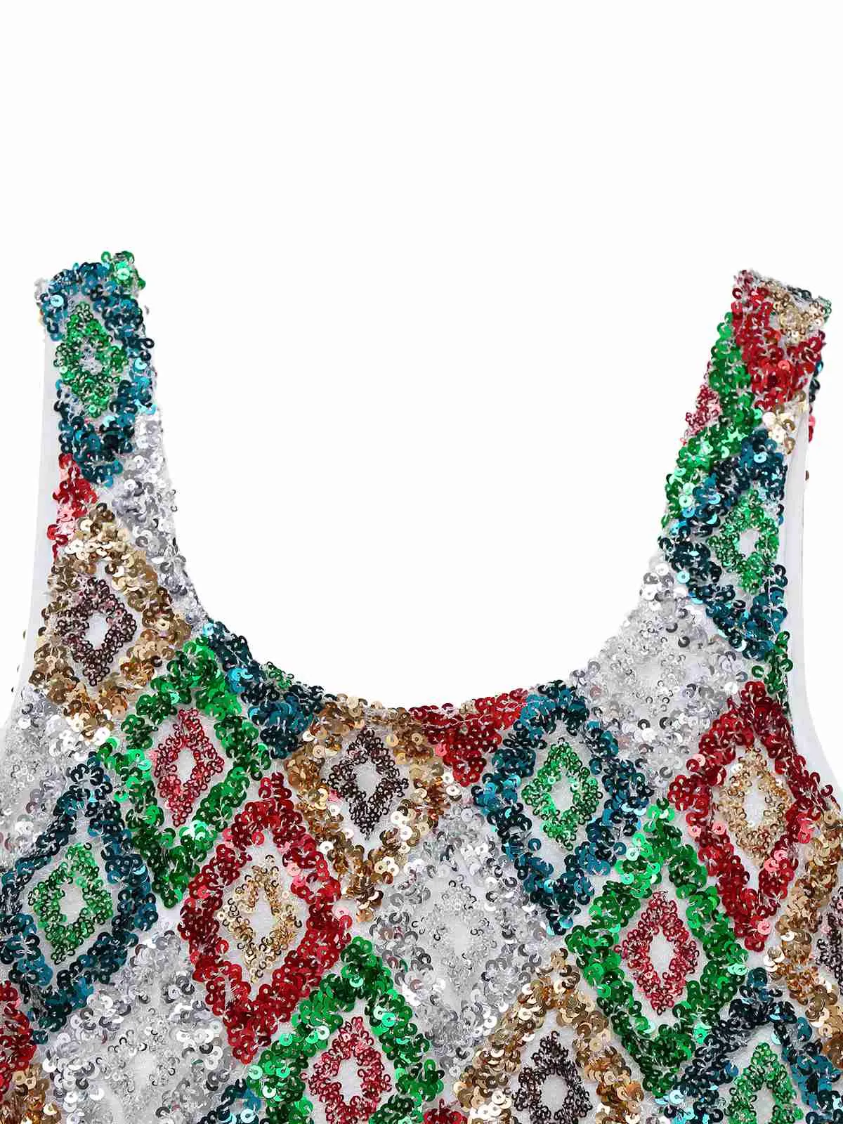 Multicolor 1970s Argyle Sequined Bodycon Dress sold by Retro Stage product image thumbnail 3