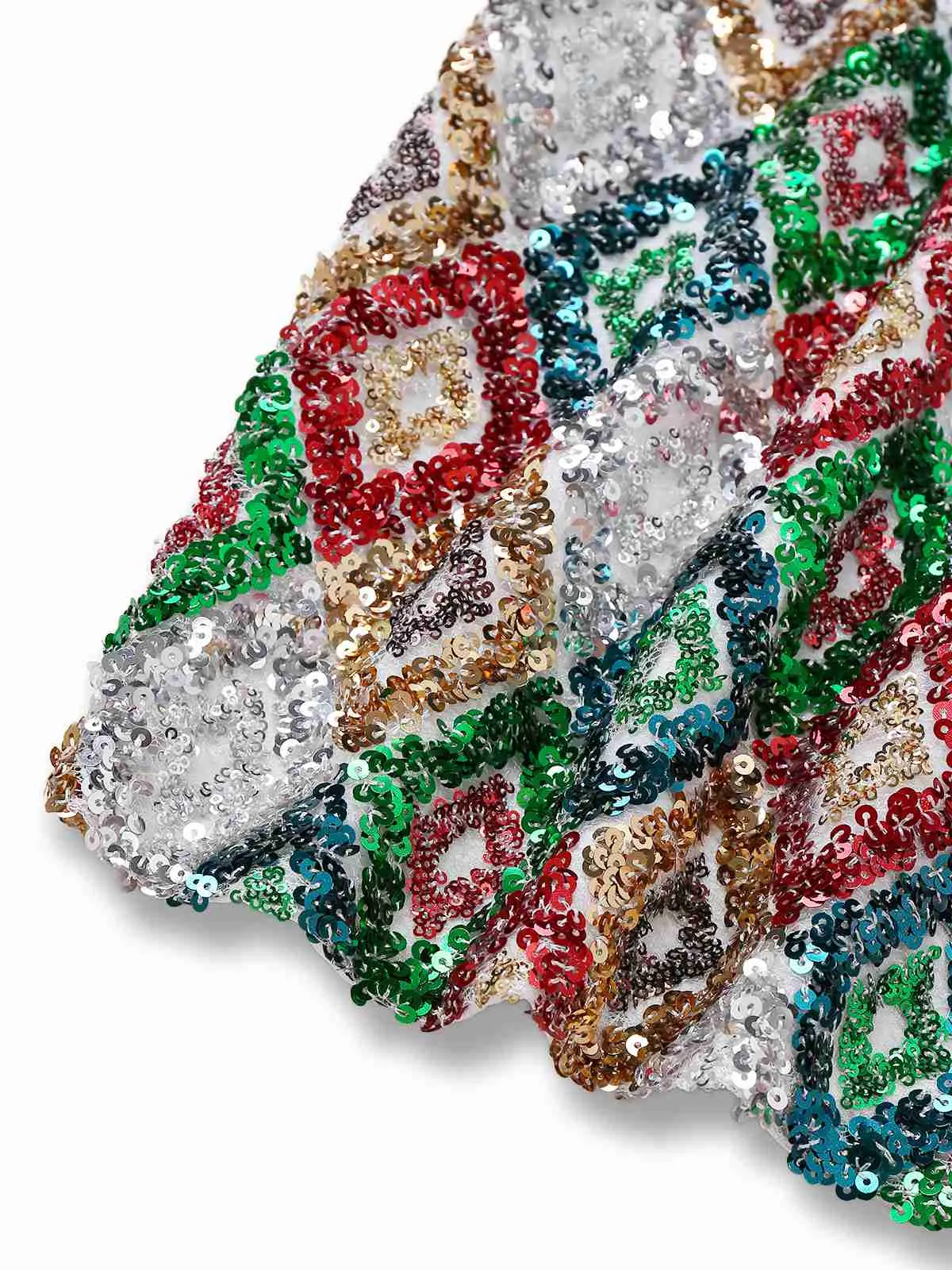 Multicolor 1970s Argyle Sequined Bodycon Dress sold by Retro Stage product image thumbnail 4