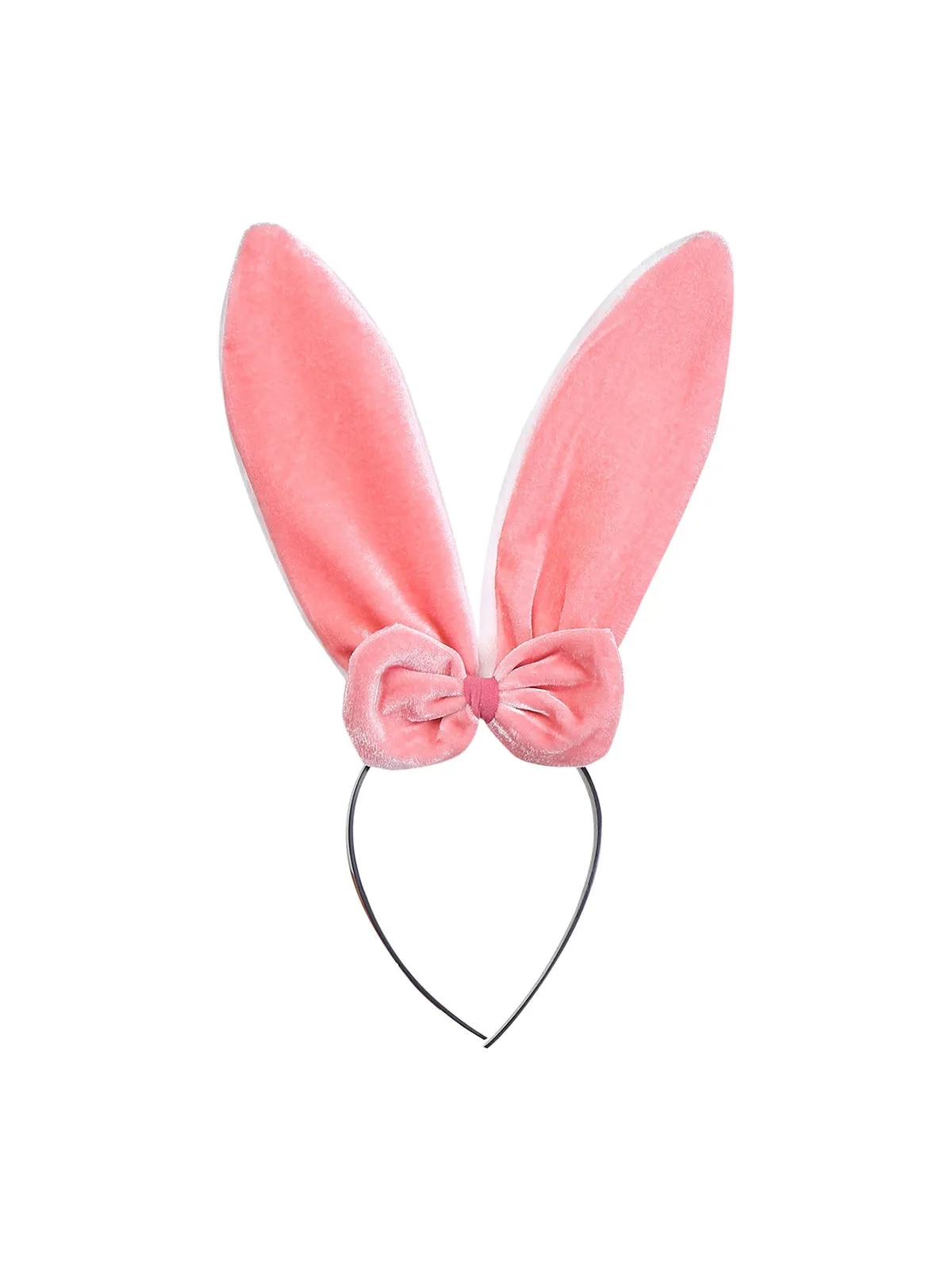 Pink 1970s Christmas Velvet Ruffle Bunny Girl Dress Set sold by Retro Stage product image thumbnail 5