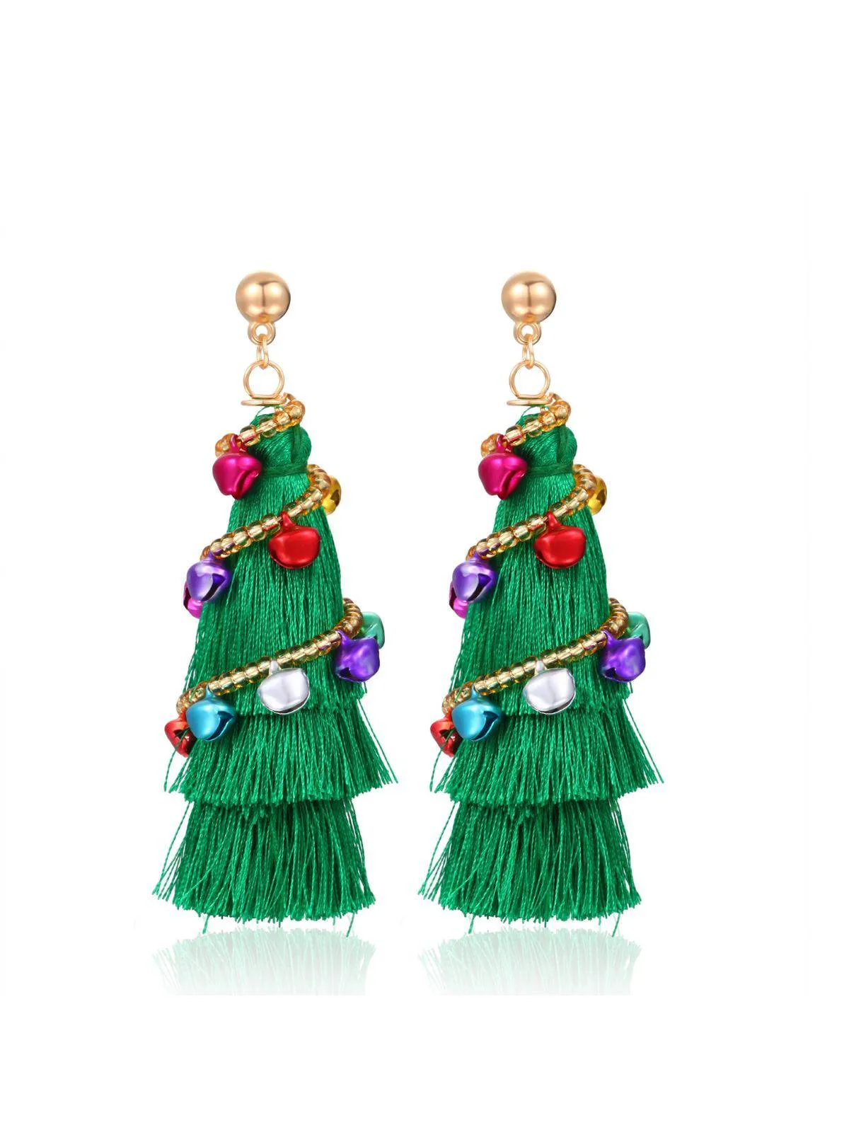 Christmas Colorful Tree Tassel Earrings sold by Retro Stage