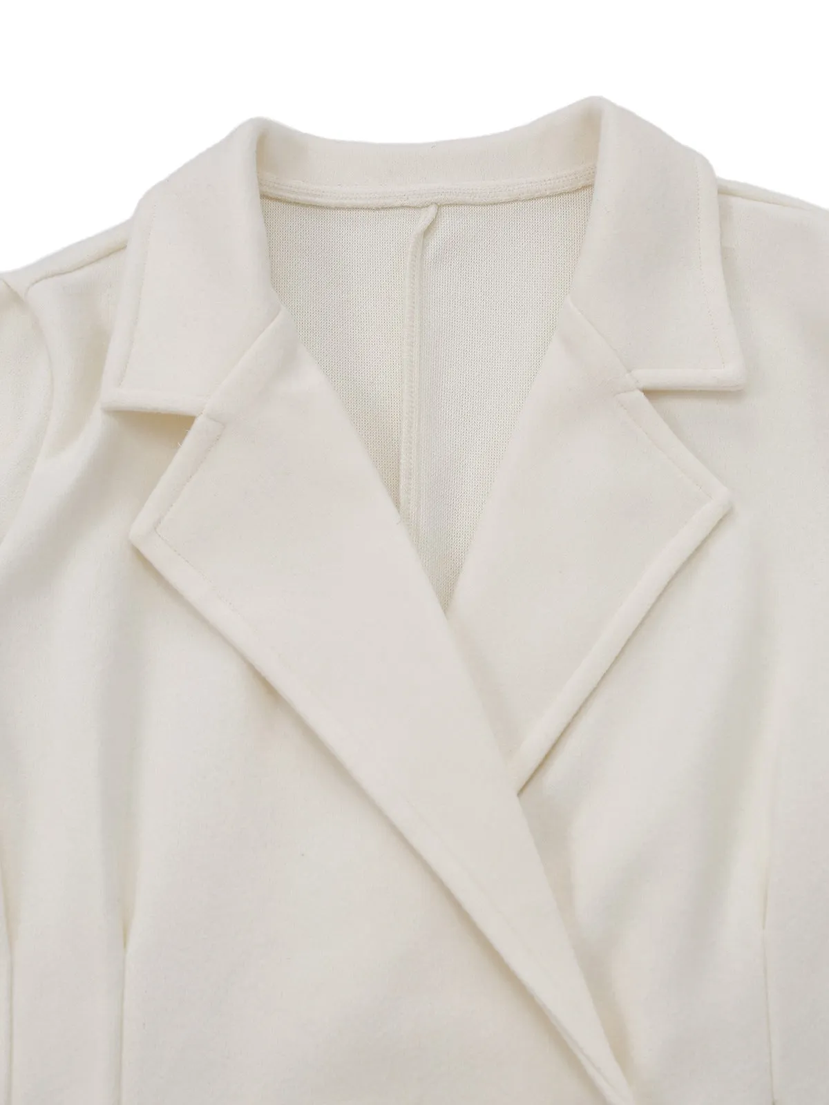 White 1940s Pearl Button Faux-Wool Coat sold by Retro Stage product image thumbnail 3