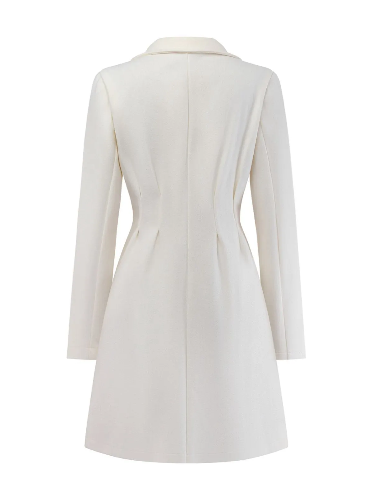 White 1940s Pearl Button Faux-Wool Coat sold by Retro Stage product image thumbnail 2