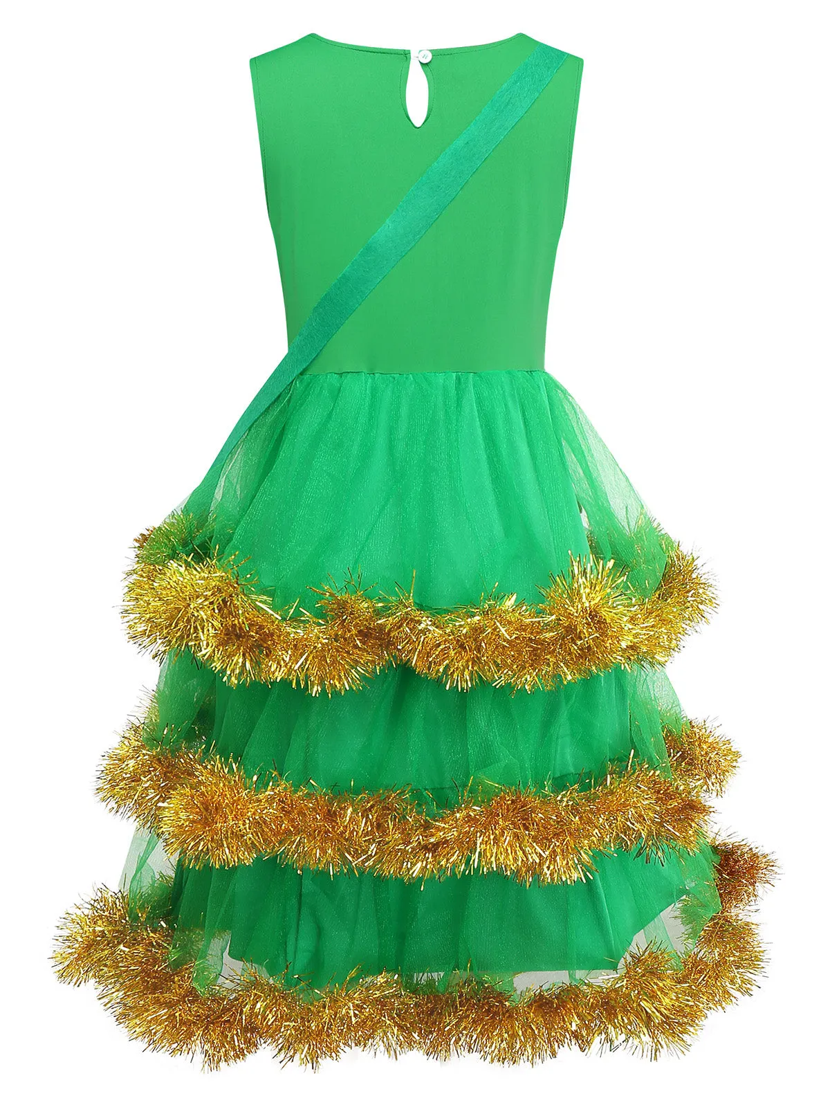 Green 1950s Christmas Tree Tiered Dress Set sold by Retro Stage product image thumbnail 5