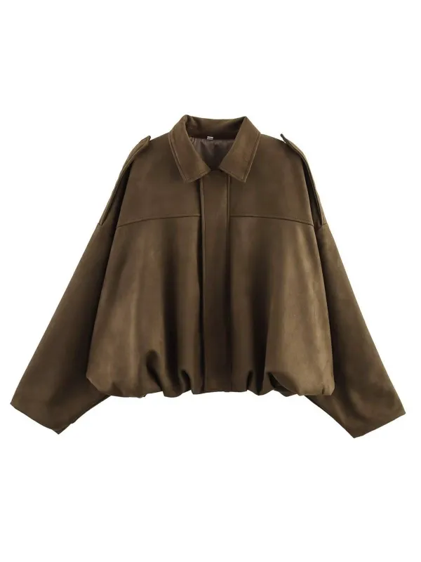 1980s Lapel Oversized Suede Jacket sold by Retro Stage