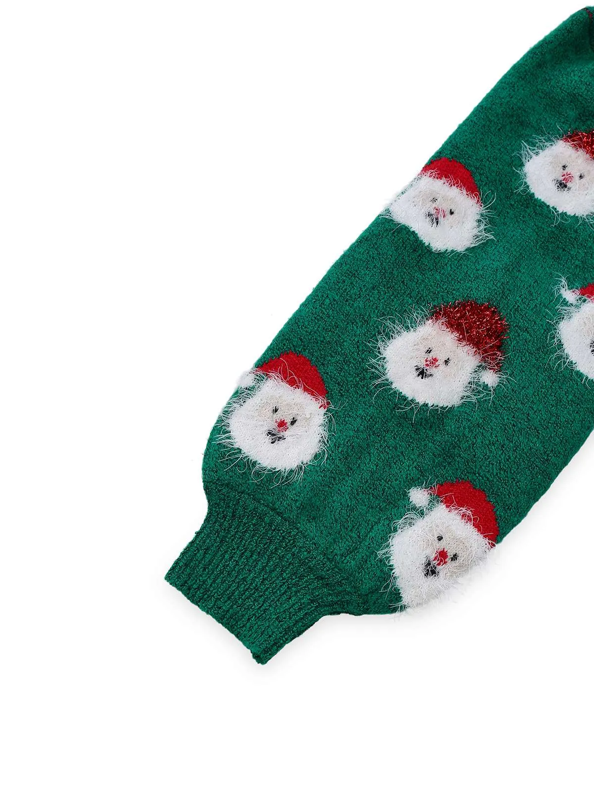 Green 1960s Christmas Santa Claus Sweater Dress sold by Retro Stage product image thumbnail 4