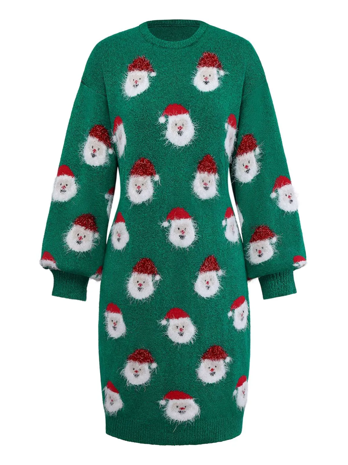 Green 1960s Christmas Santa Claus Sweater Dress sold by Retro Stage product image thumbnail 2