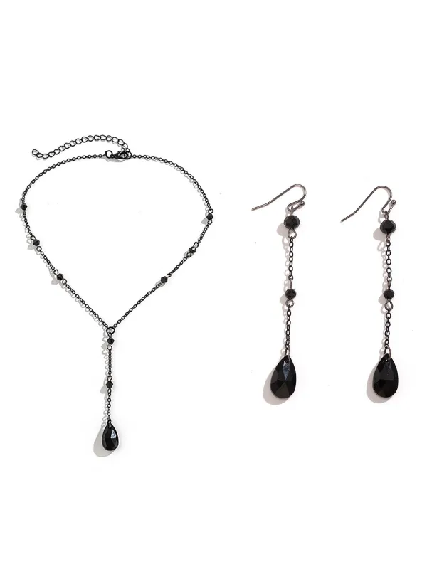 Vintage Teardrop Chain Punk Earrings & Necklace sold by Retro Stage