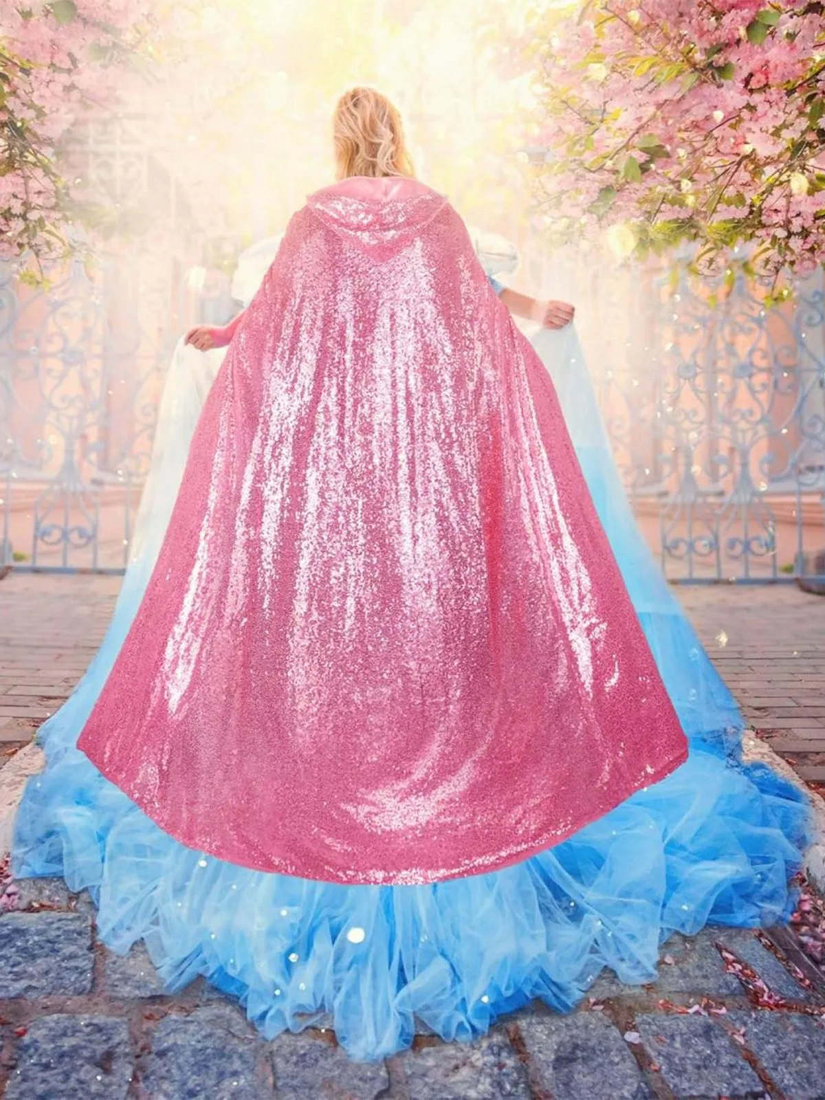 Retro Princess Style Solid Tie Hooded Cape Cloak sold by Retro Stage product image thumbnail 3