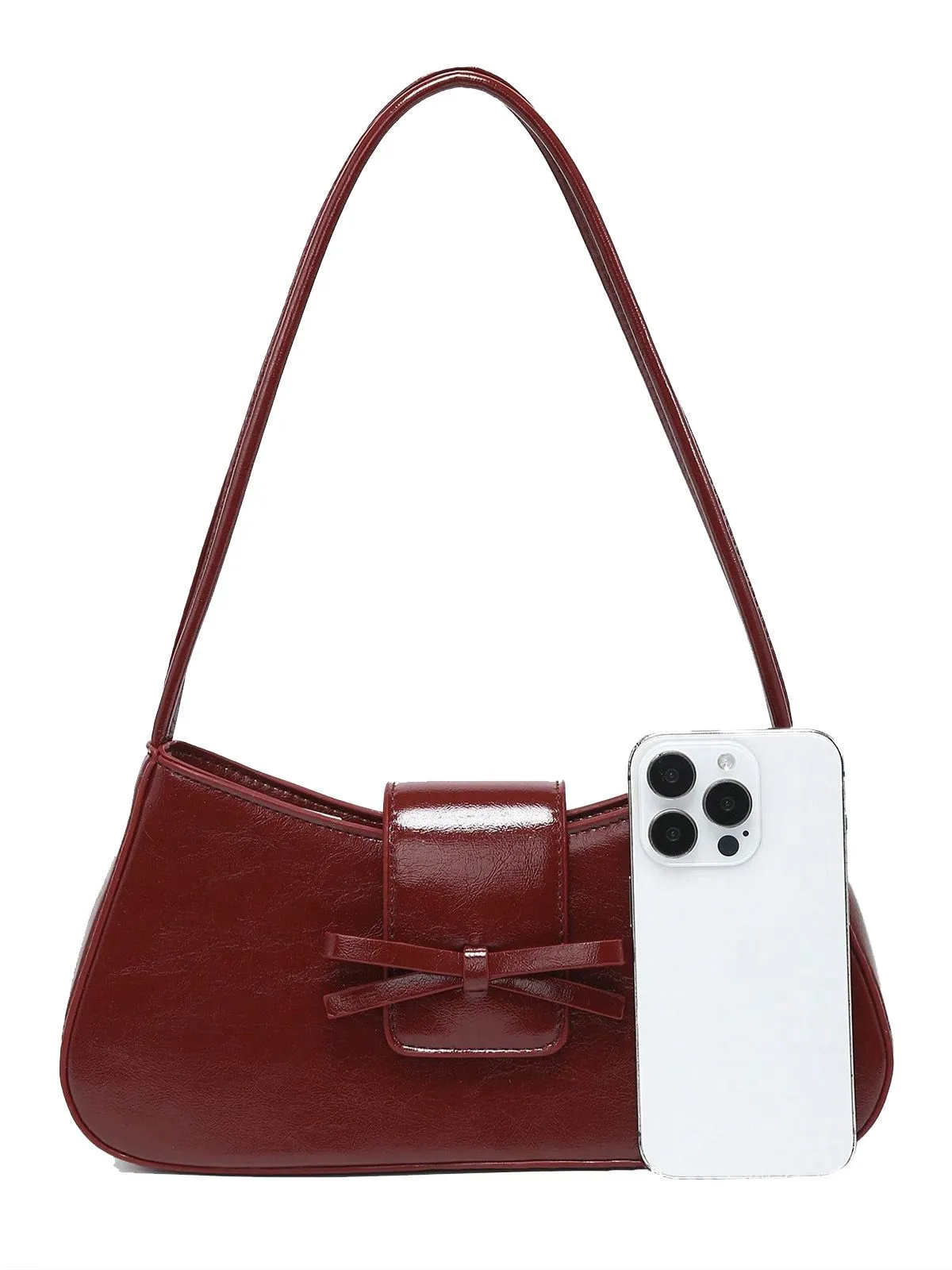 Vintage Leather Bow Baguette Bag sold by Retro Stage product image thumbnail 2