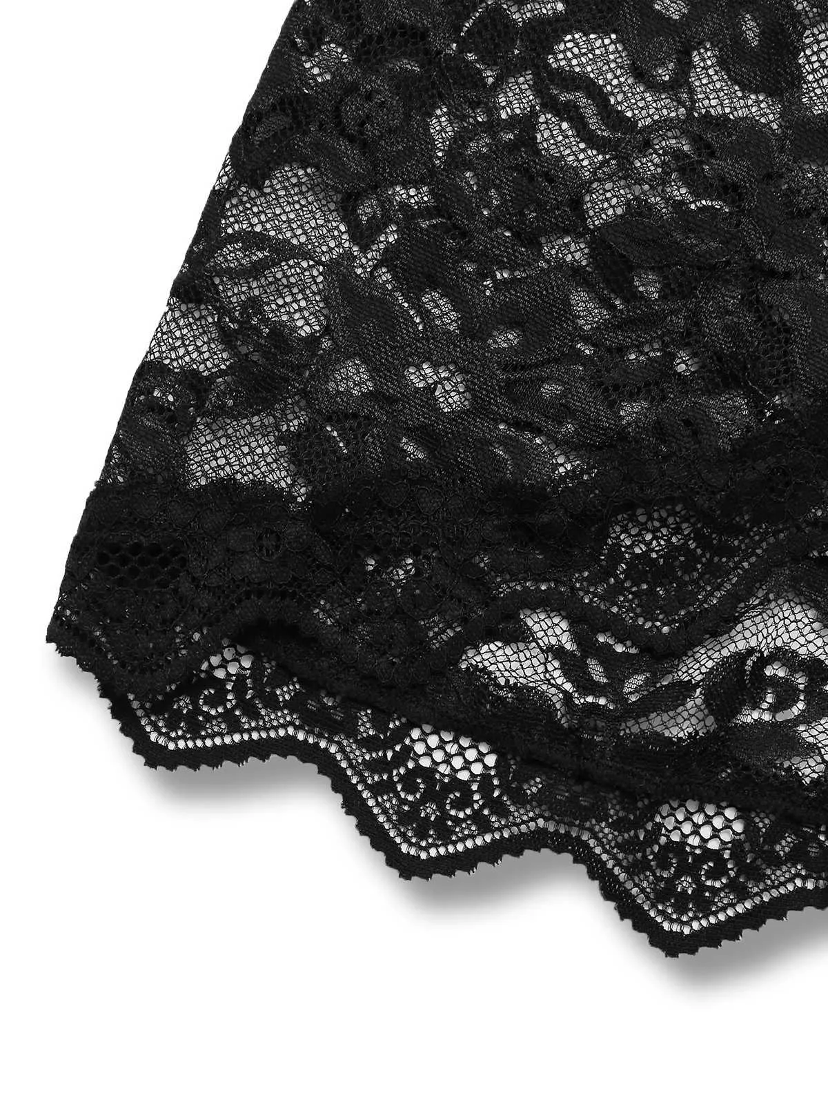 Black 1950s Slip Lace Floral Pajamas sold by Retro Stage product image thumbnail 4