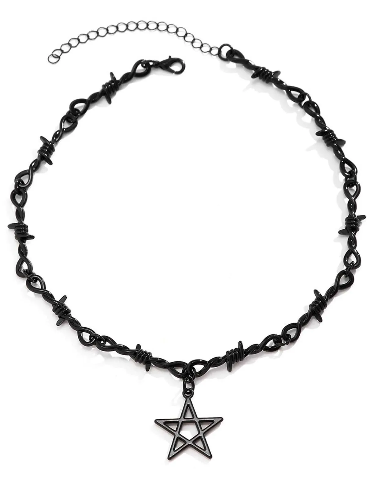 Black Gothic Pentagram Pendant Necklace sold by Retro Stage