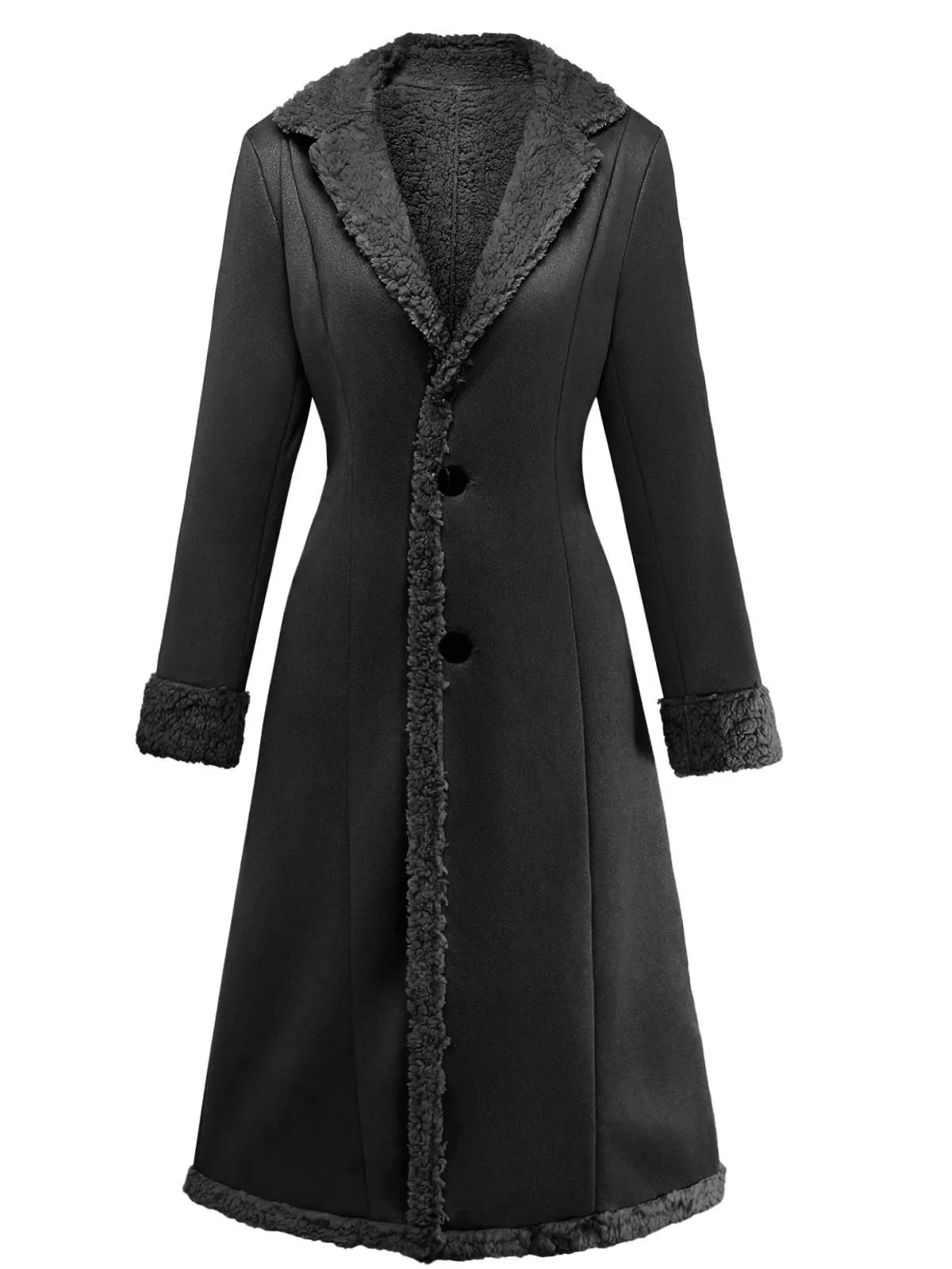 1930s Solid Lapel Button Suedette Mid-Length Coat sold by Retro Stage product image thumbnail 4