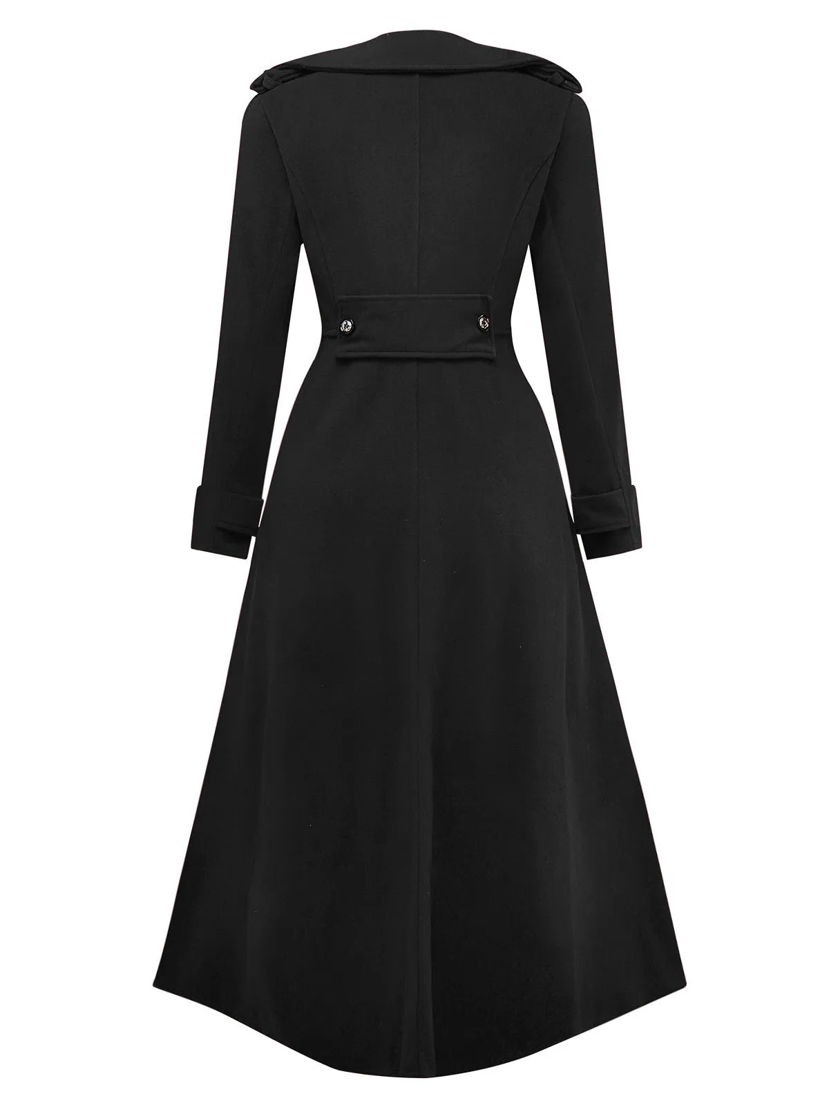 1940s Faux-Wool Notched Collar Long Coat sold by Retro Stage product image thumbnail 2