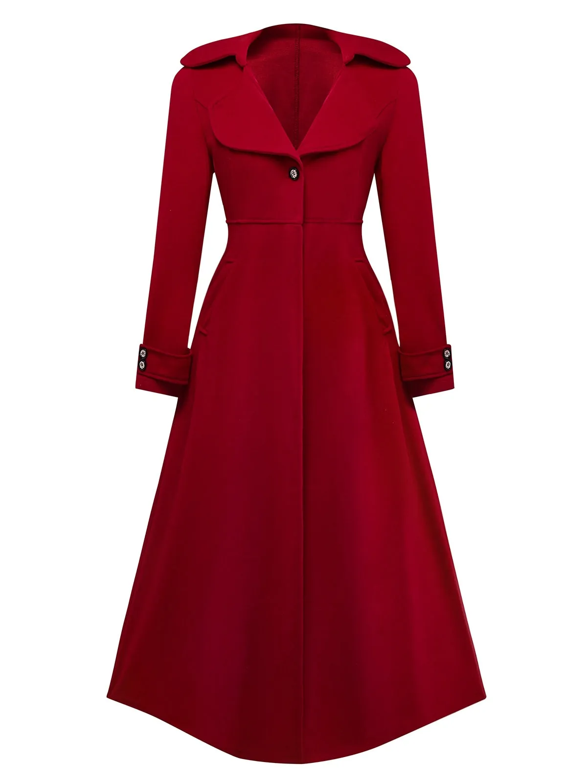 1940s Faux-Wool Notched Collar Long Coat sold by Retro Stage product image thumbnail 3