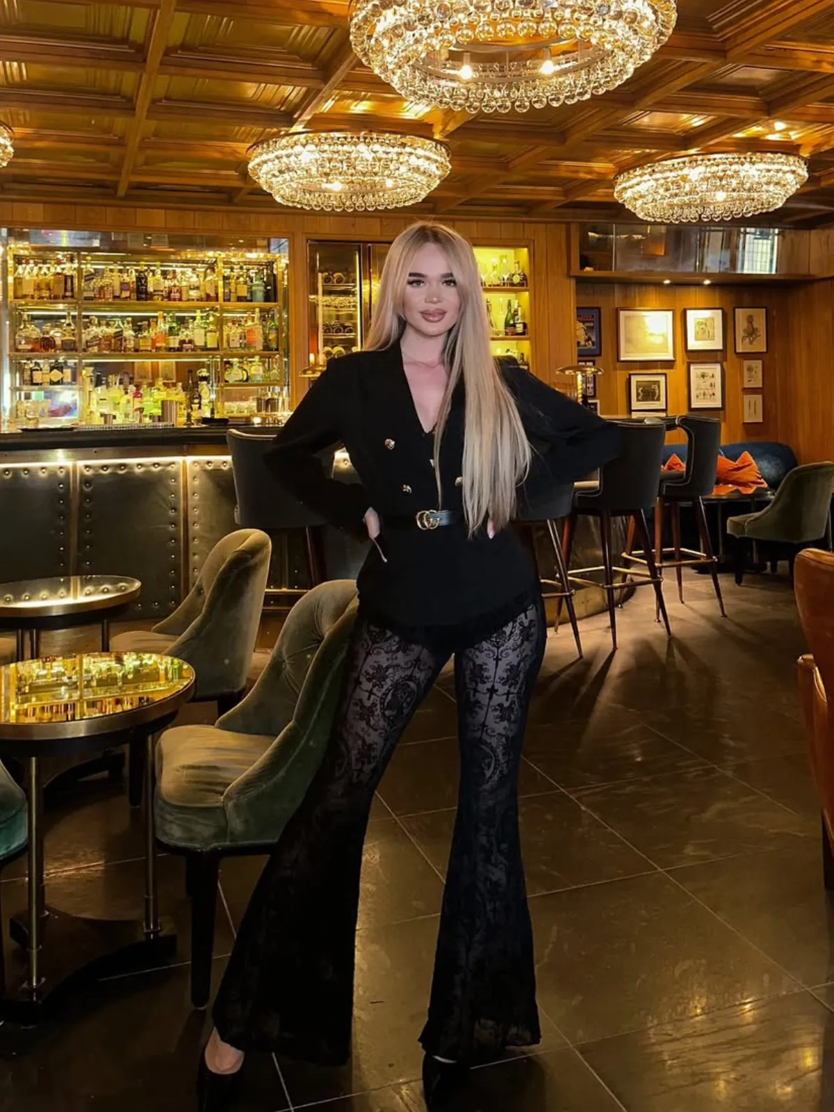 1930s Halloween Lace High Waisted Flared Pants sold by Retro Stage product image thumbnail 2