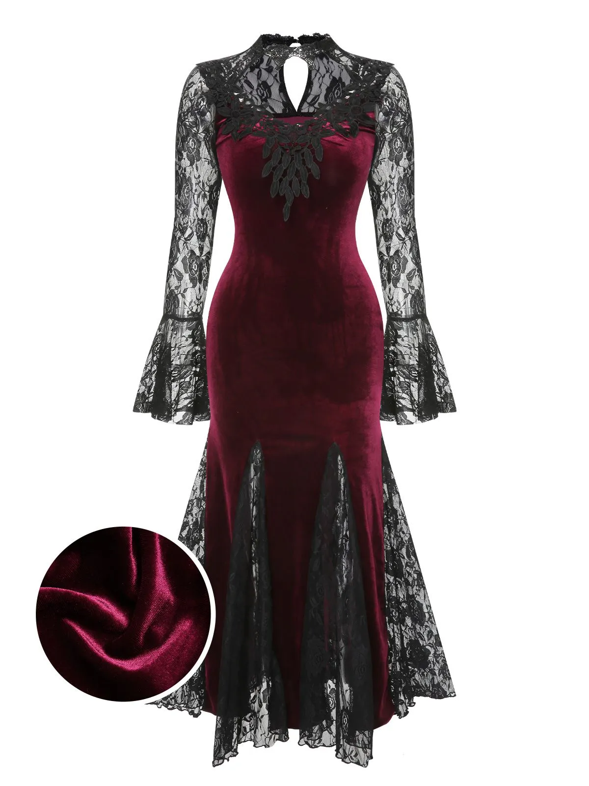 1930s Lace Long Sleeve Fishtail Dress sold by Retro Stage product image thumbnail 4