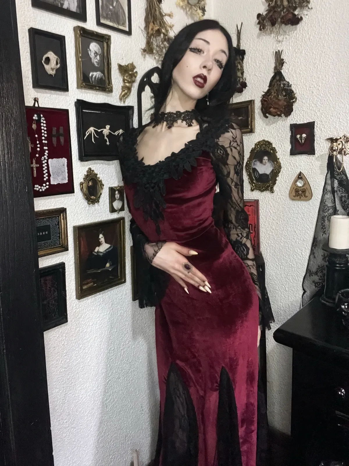 1930s Lace Long Sleeve Fishtail Dress sold by Retro Stage product image thumbnail 2